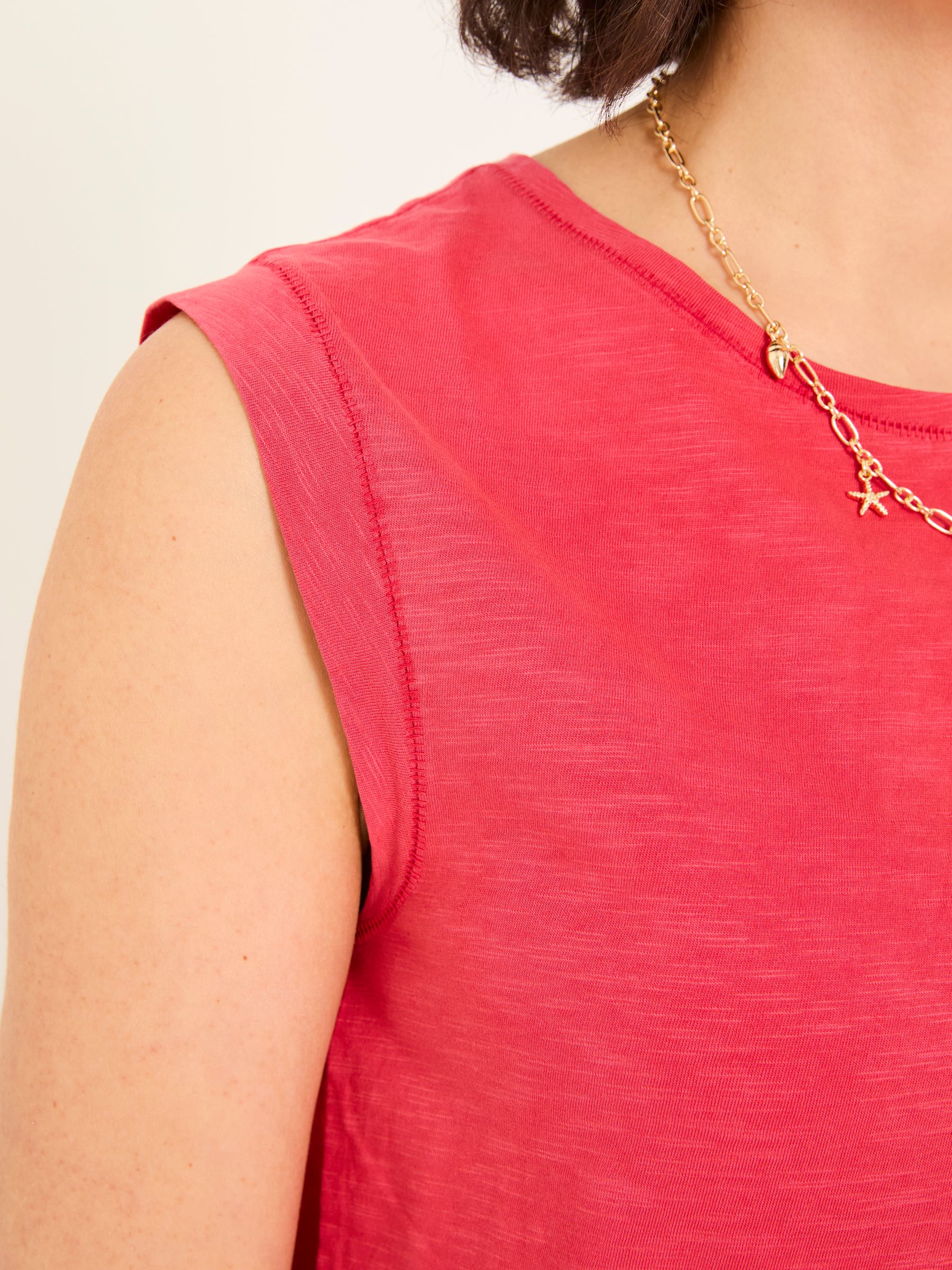 Tia Rust Red Jersey Tank Top - Image 5 of 6