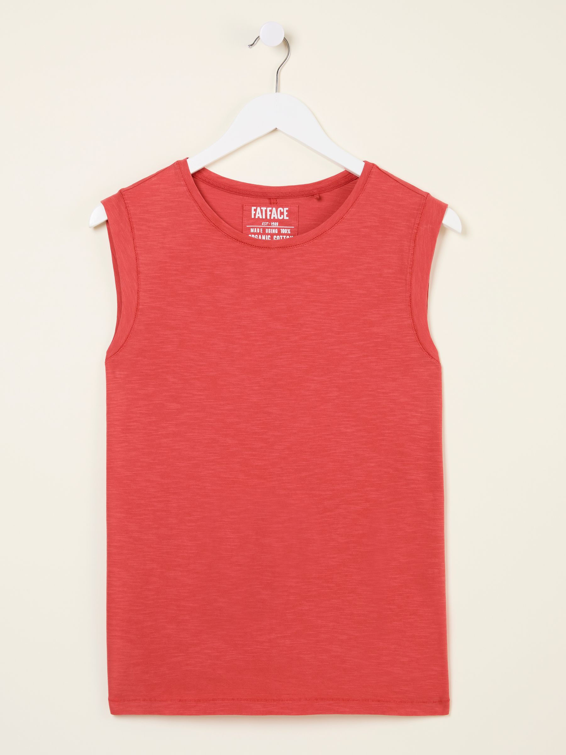 Tia Rust Red Jersey Tank Top - Image 6 of 6