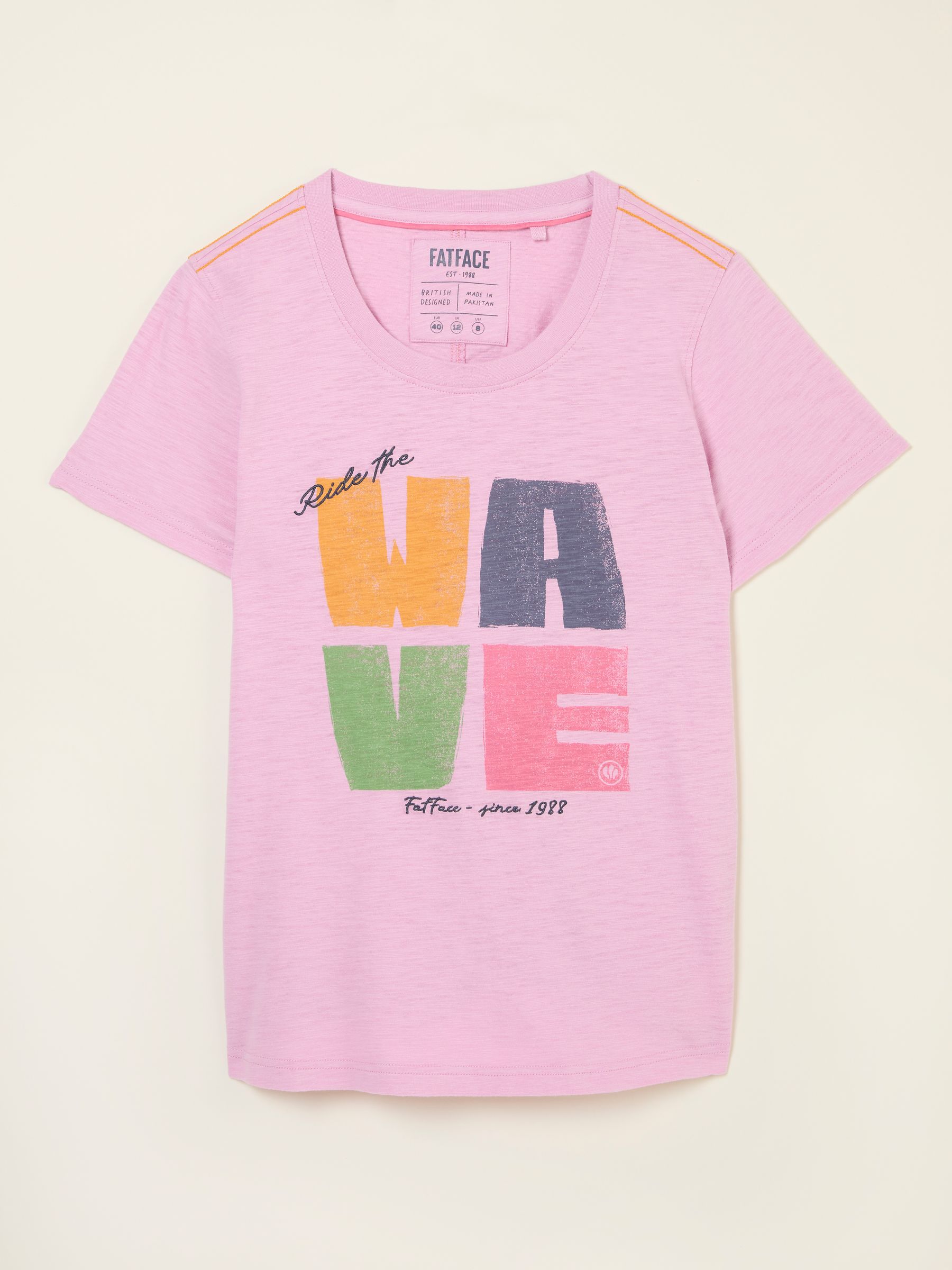 Light Pink Ride The Wave Graphic T Shirt - Image 1 of 1