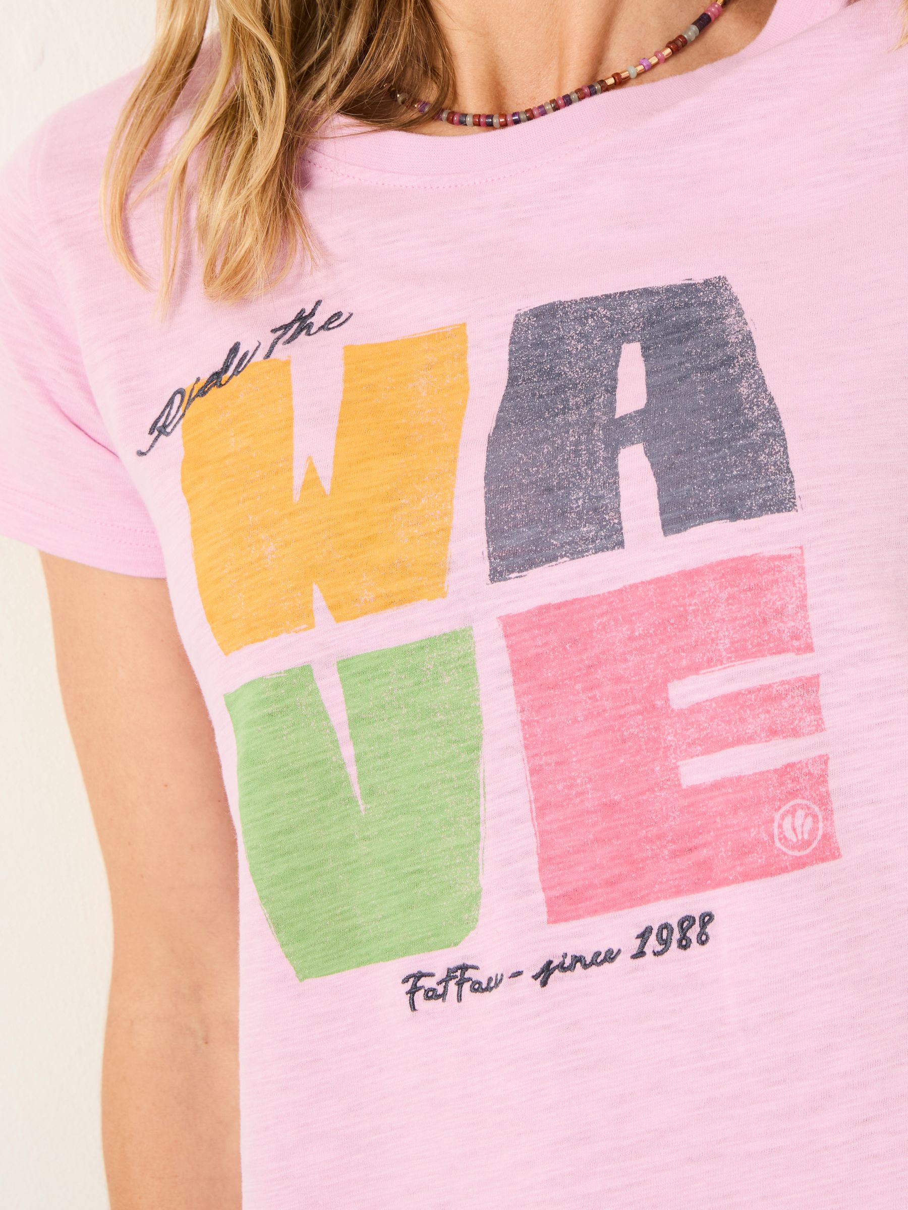 Light Pink Ride The Wave Graphic T Shirt - Image 3 of 5