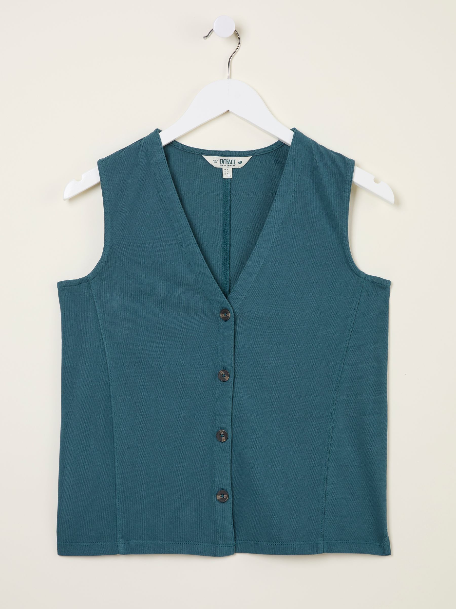 Joni Dark Teal Blue Jersey Waistcoat - Image 5 of 5