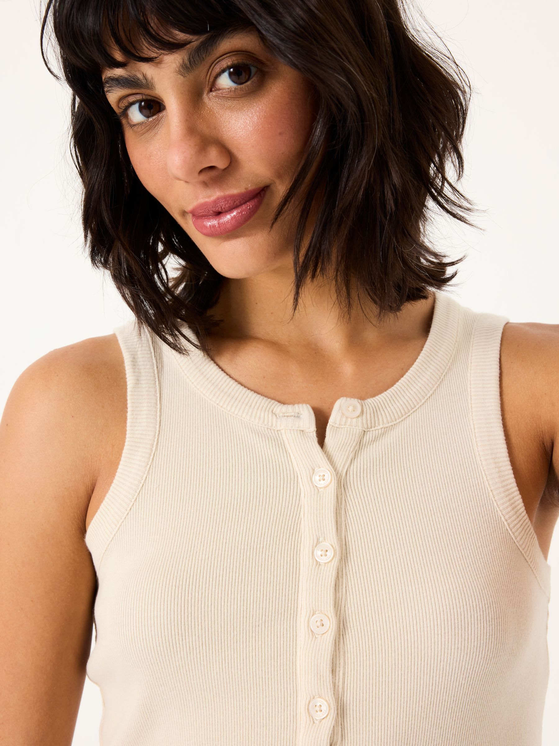 Rachel Natural Rib Vest - Image 3 of 5