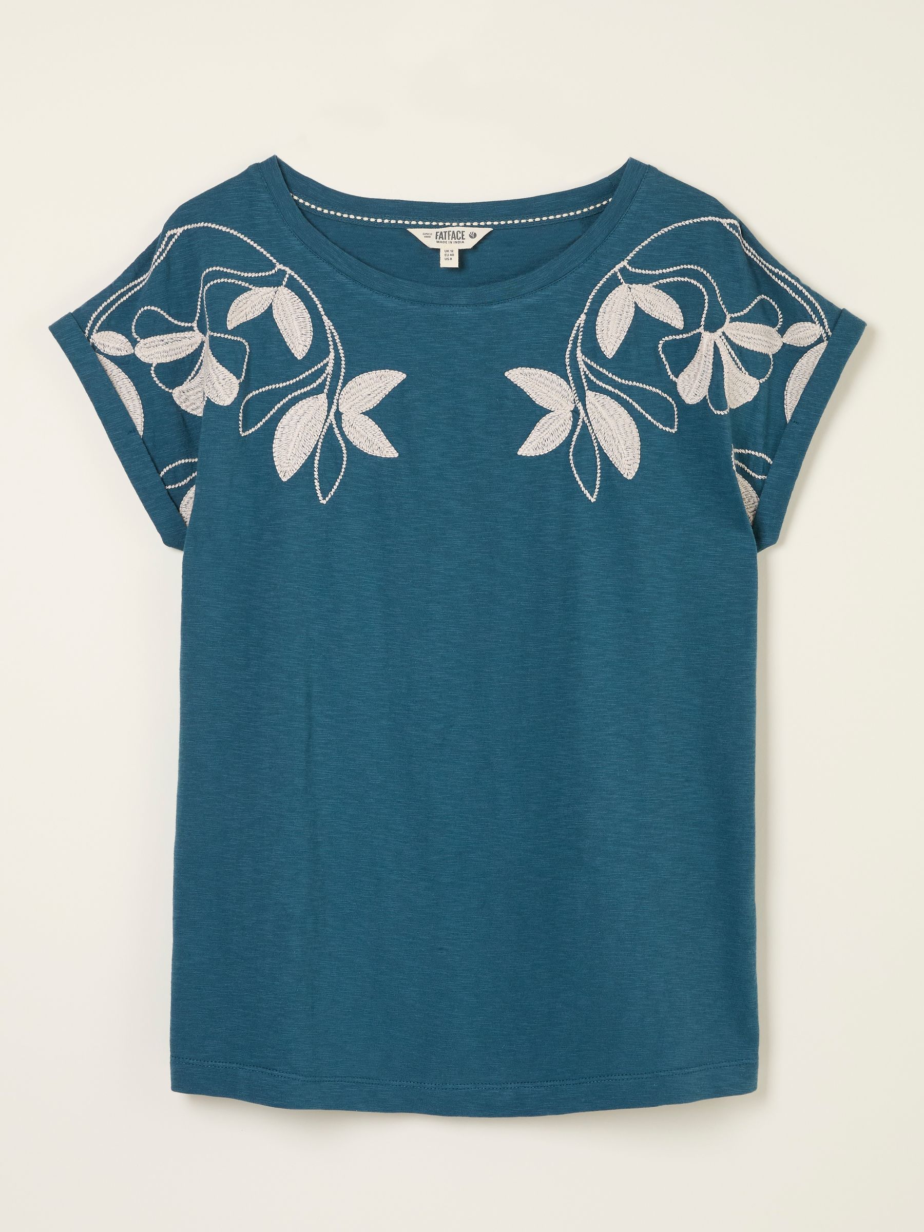 Ivy Teal Blue Embroidered T-Shirt - Image 5 of 5