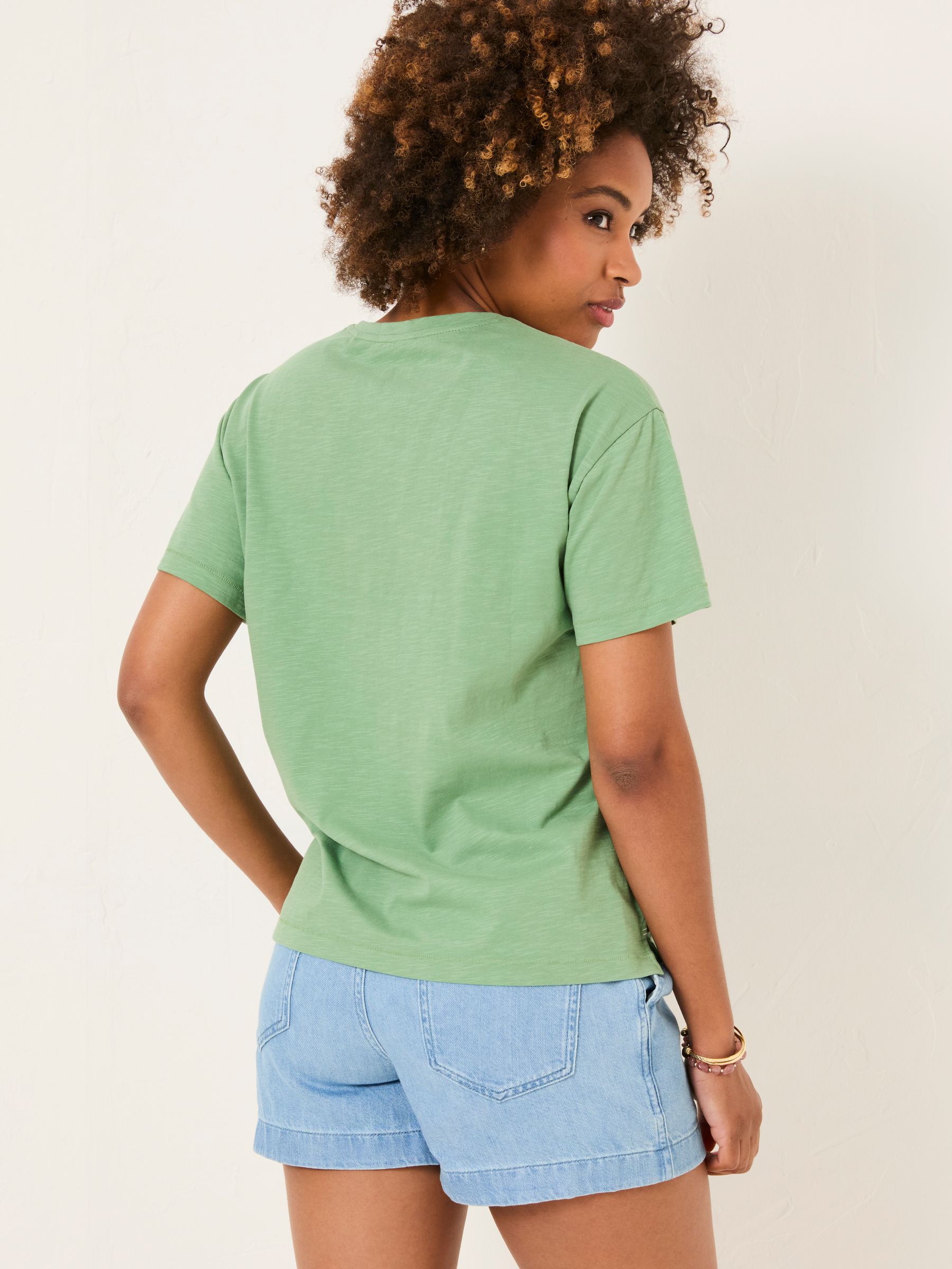 Lily Dark Teal Green 100% Cotton T-Shirt - Image 2 of 5