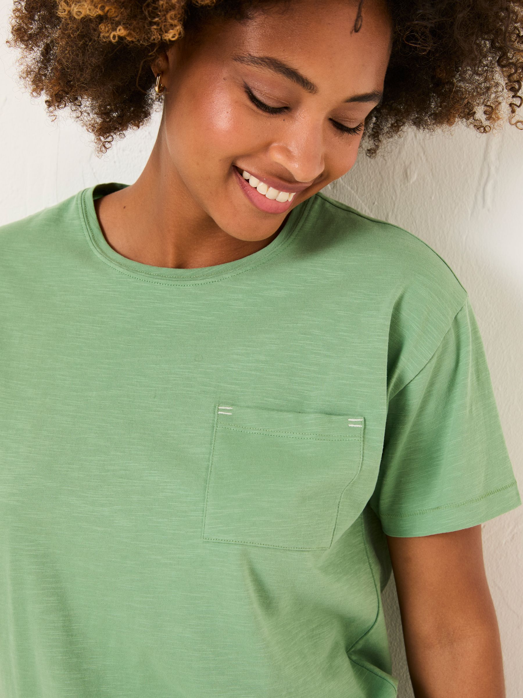 Lily Dark Teal Green 100% Cotton T-Shirt - Image 4 of 5