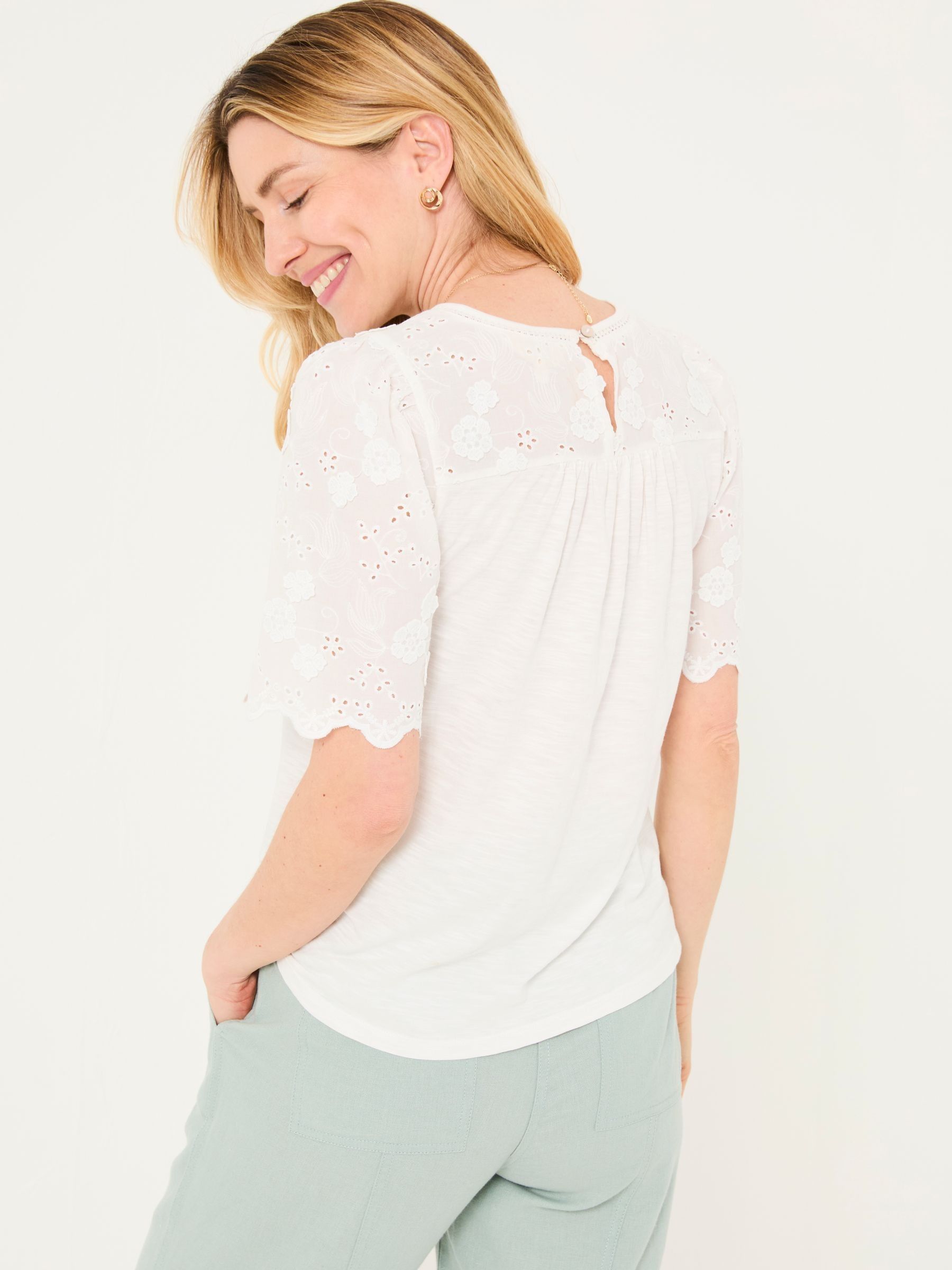 Ivory Pretty Broderie Top - Image 2 of 9