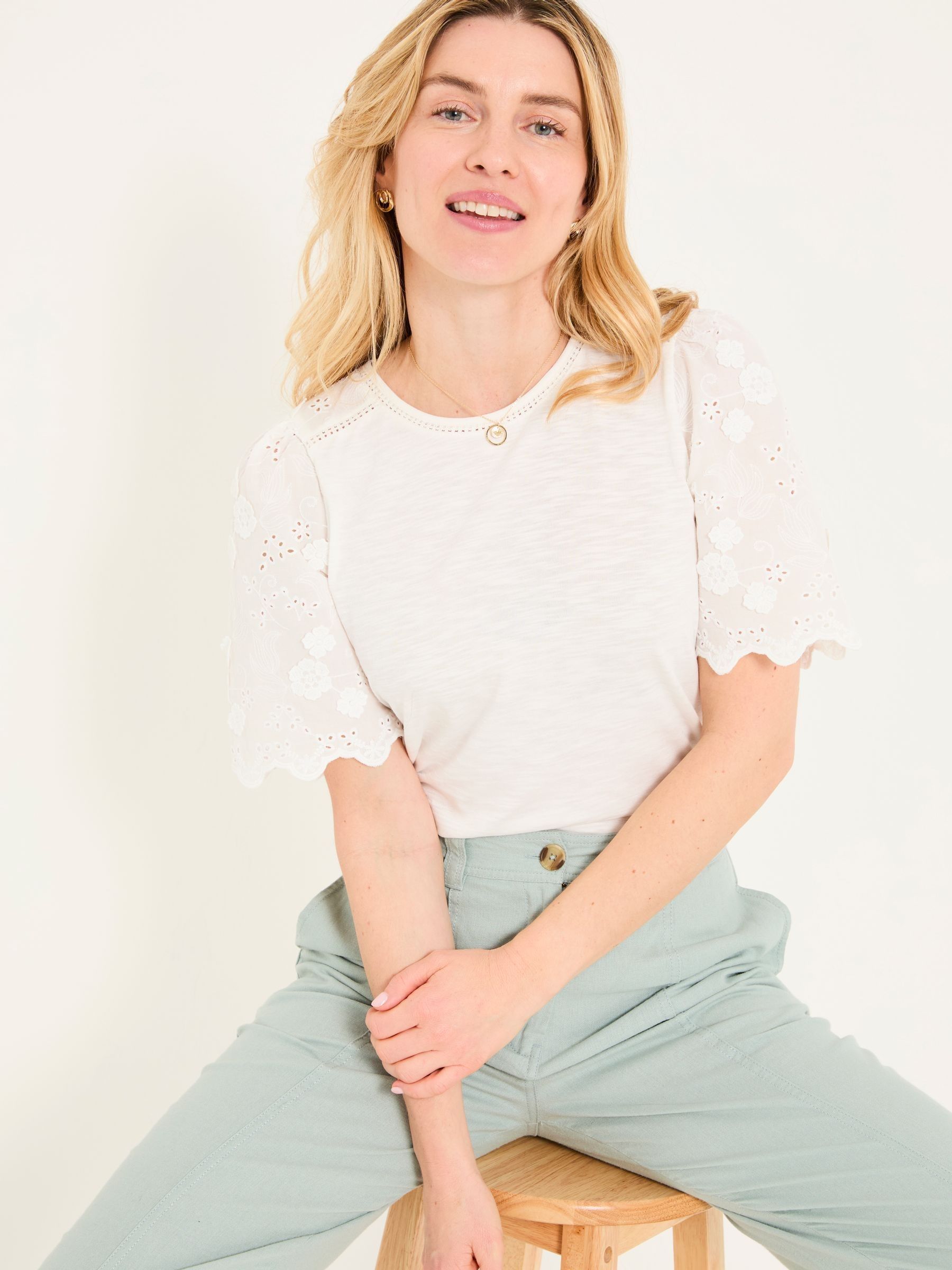 Ivory Pretty Broderie Top - Image 3 of 9