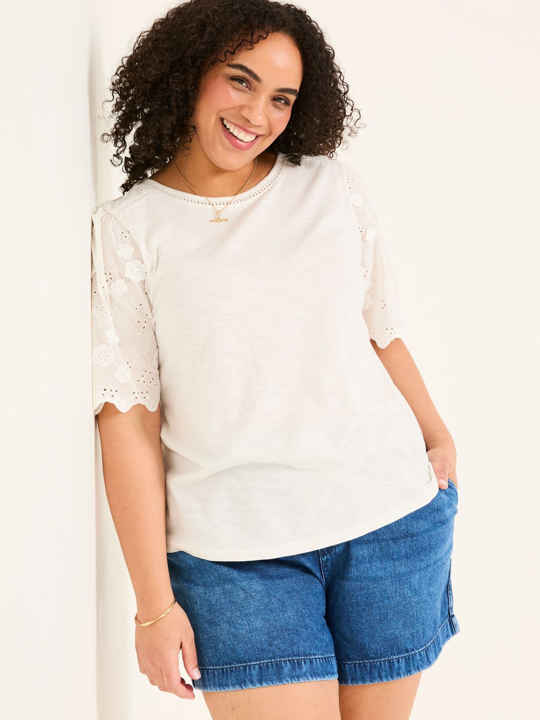 Ivory Pretty Broderie Top - Image 6 of 9
