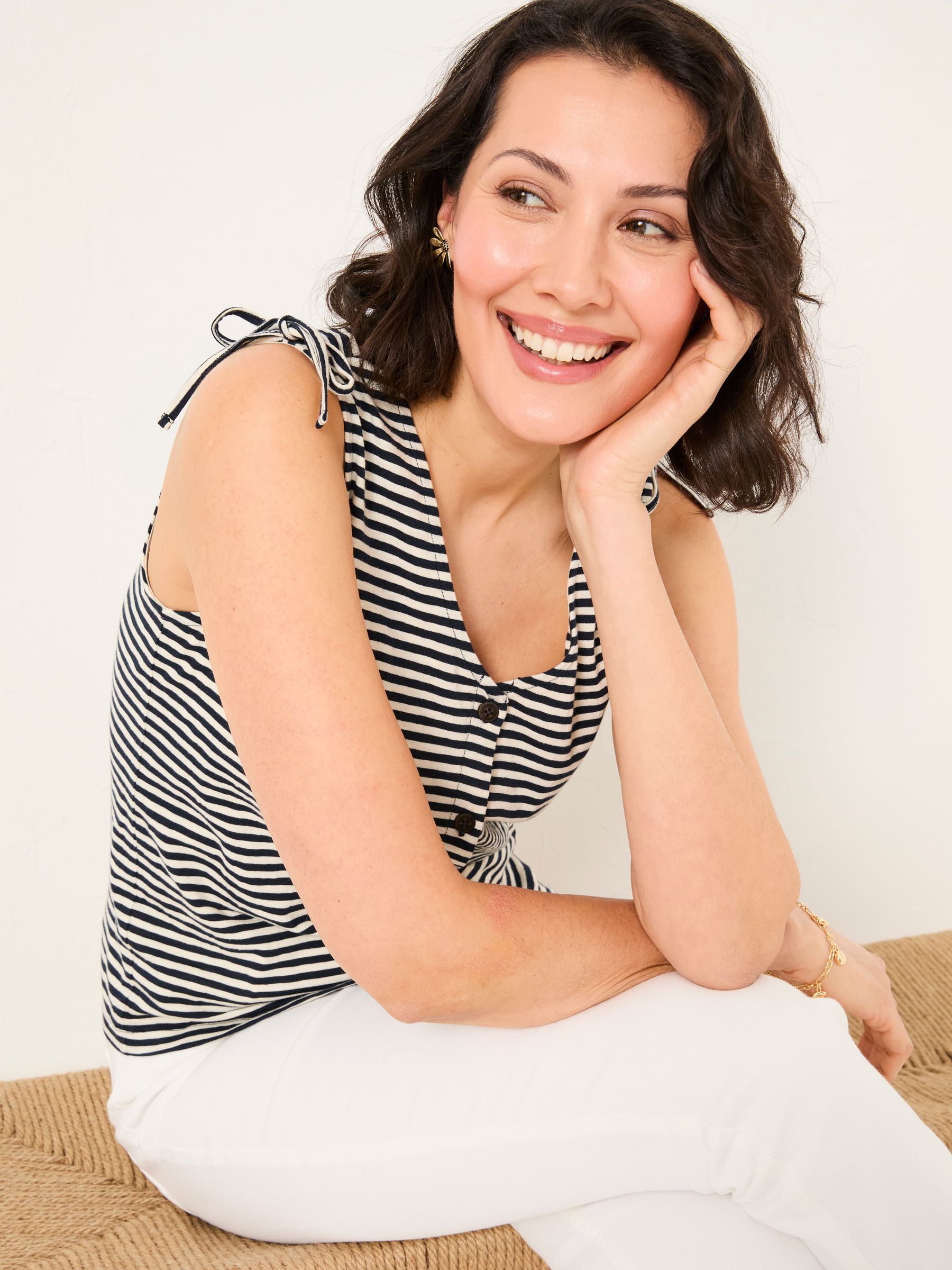 Claudia Navy Stripe Jersey Tank - Image 4 of 6