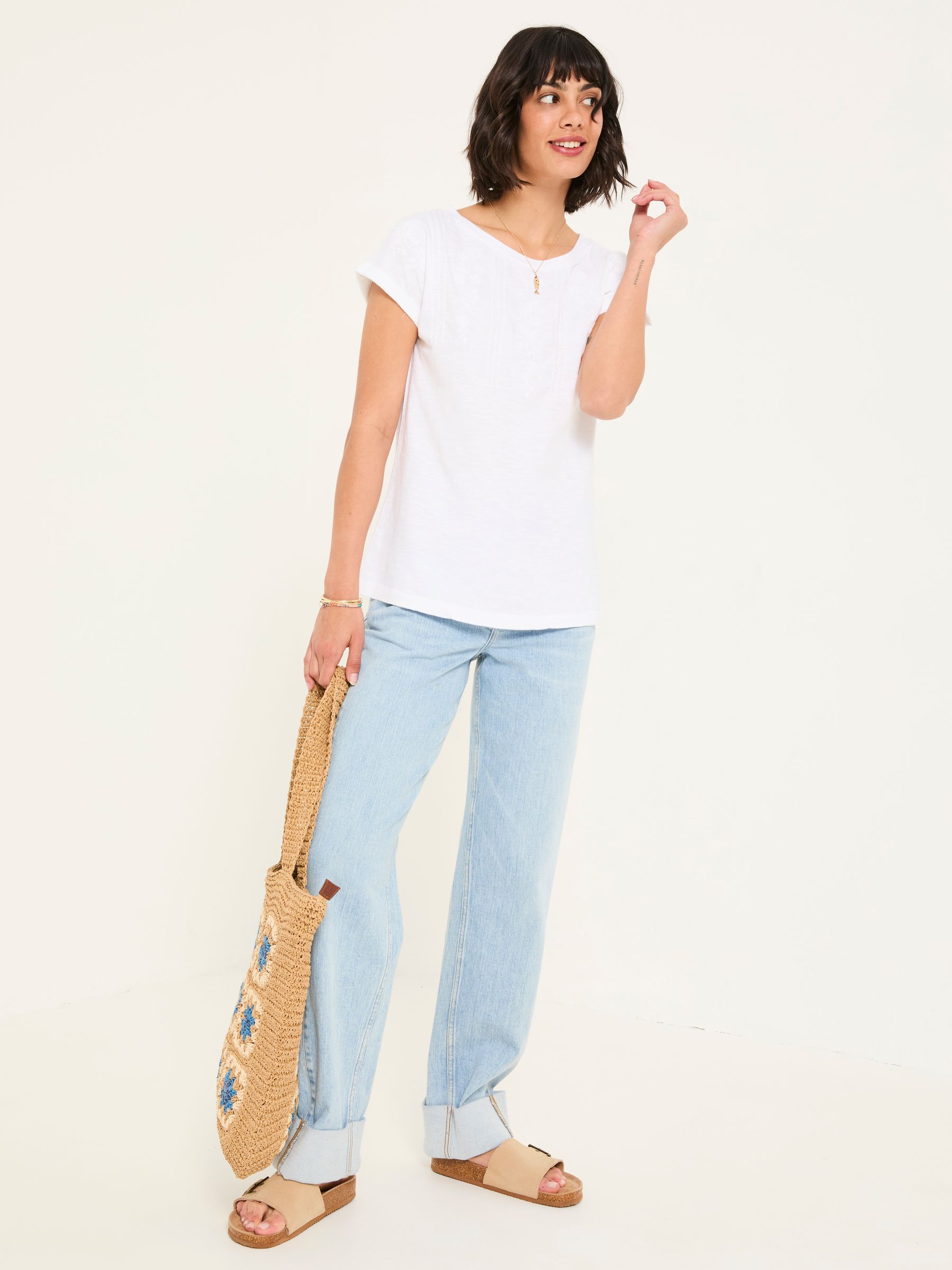 Ivy White Embroidered T-Shirt - Image 3 of 6