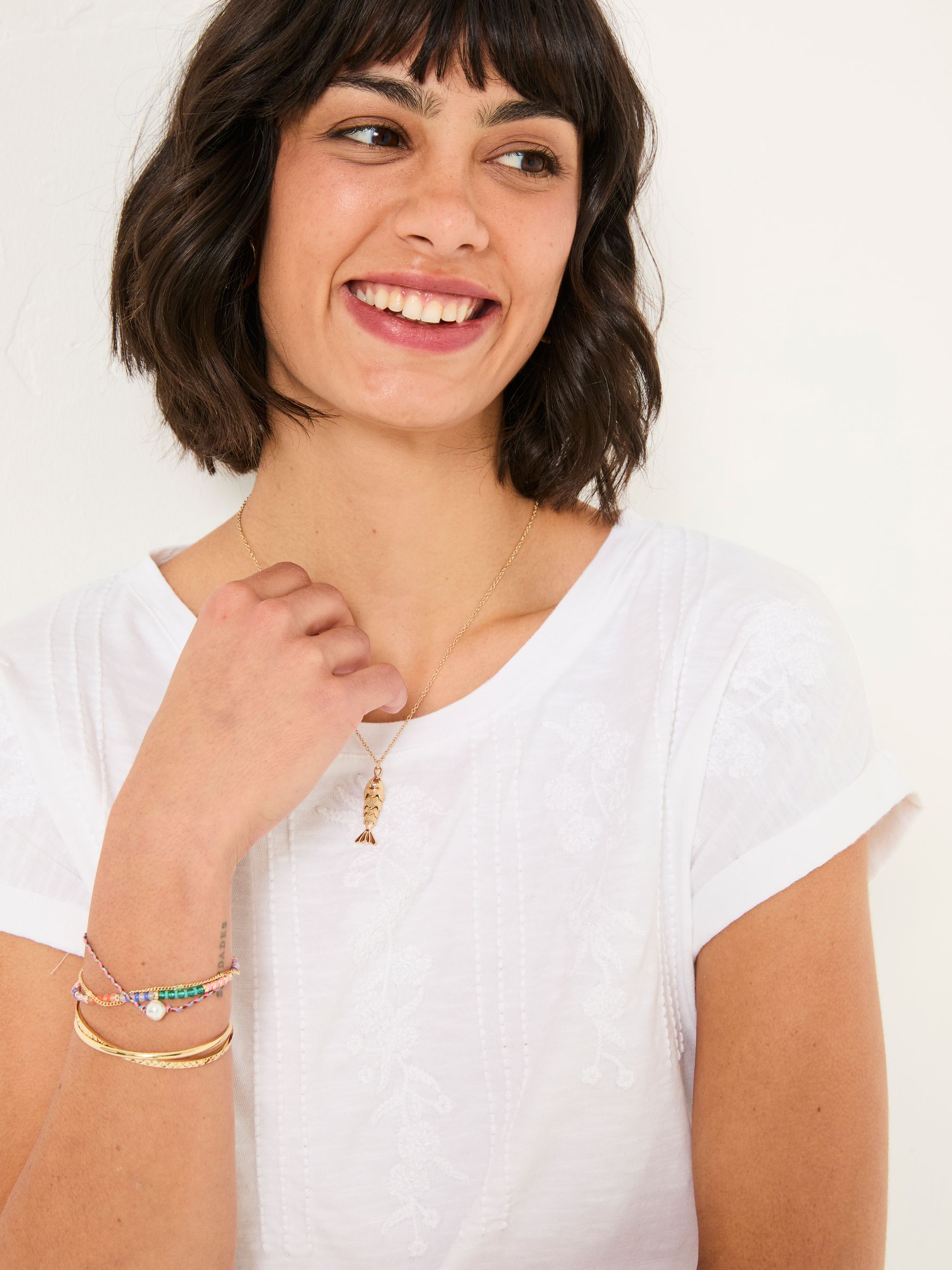 Ivy White Embroidered T-Shirt - Image 4 of 6