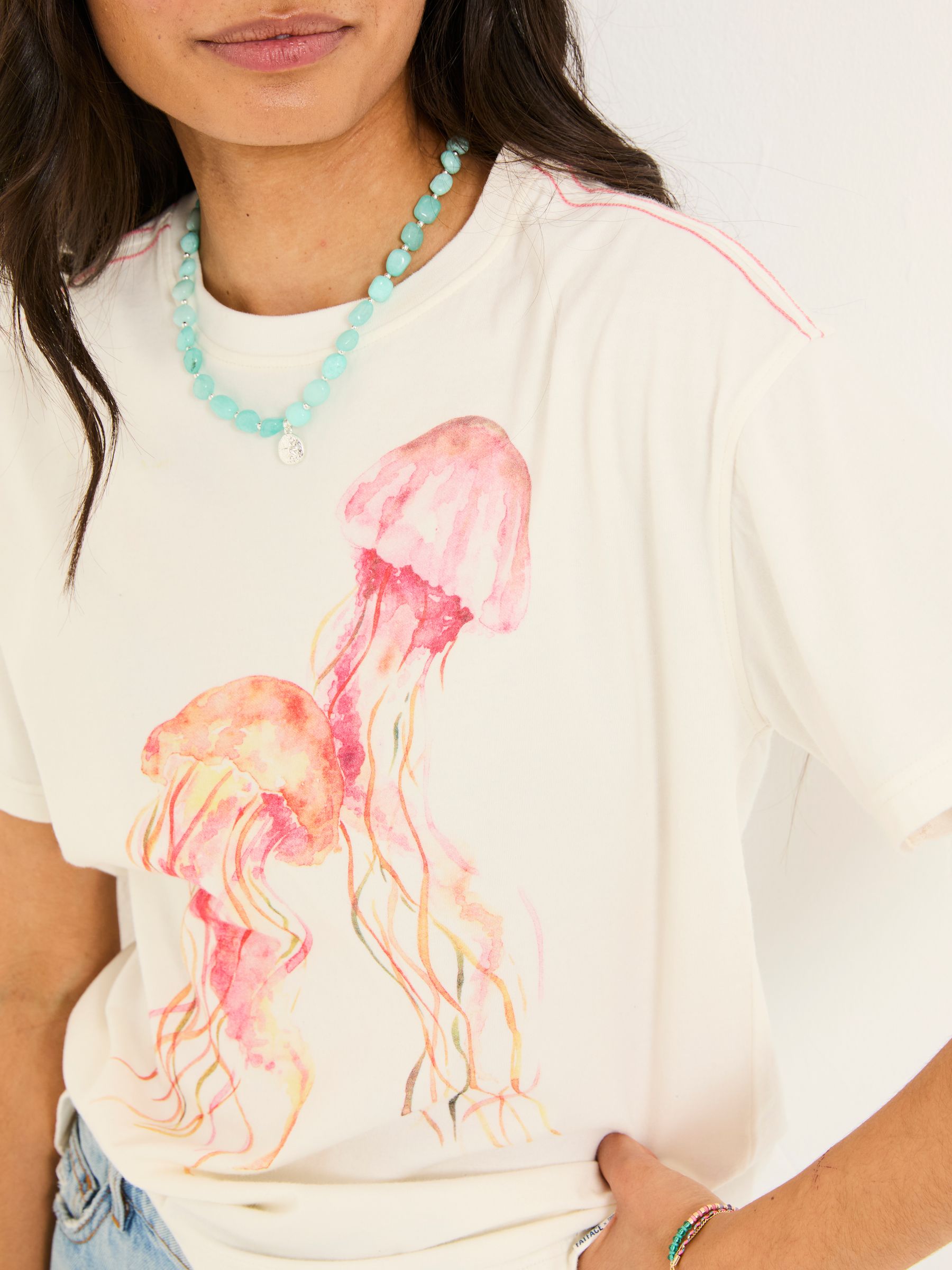 White MCS Jellyfish Graphic T Shirt - Image 4 of 5