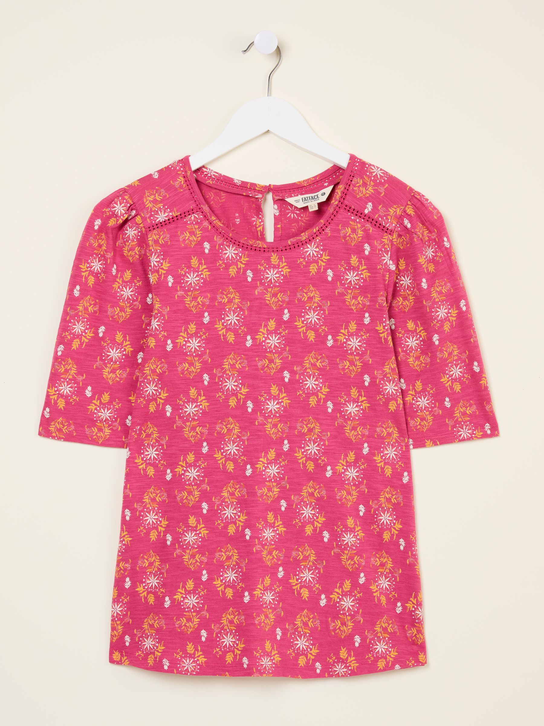 Kim Mid Pink Floral Block Floral Block Top - Image 5 of 5