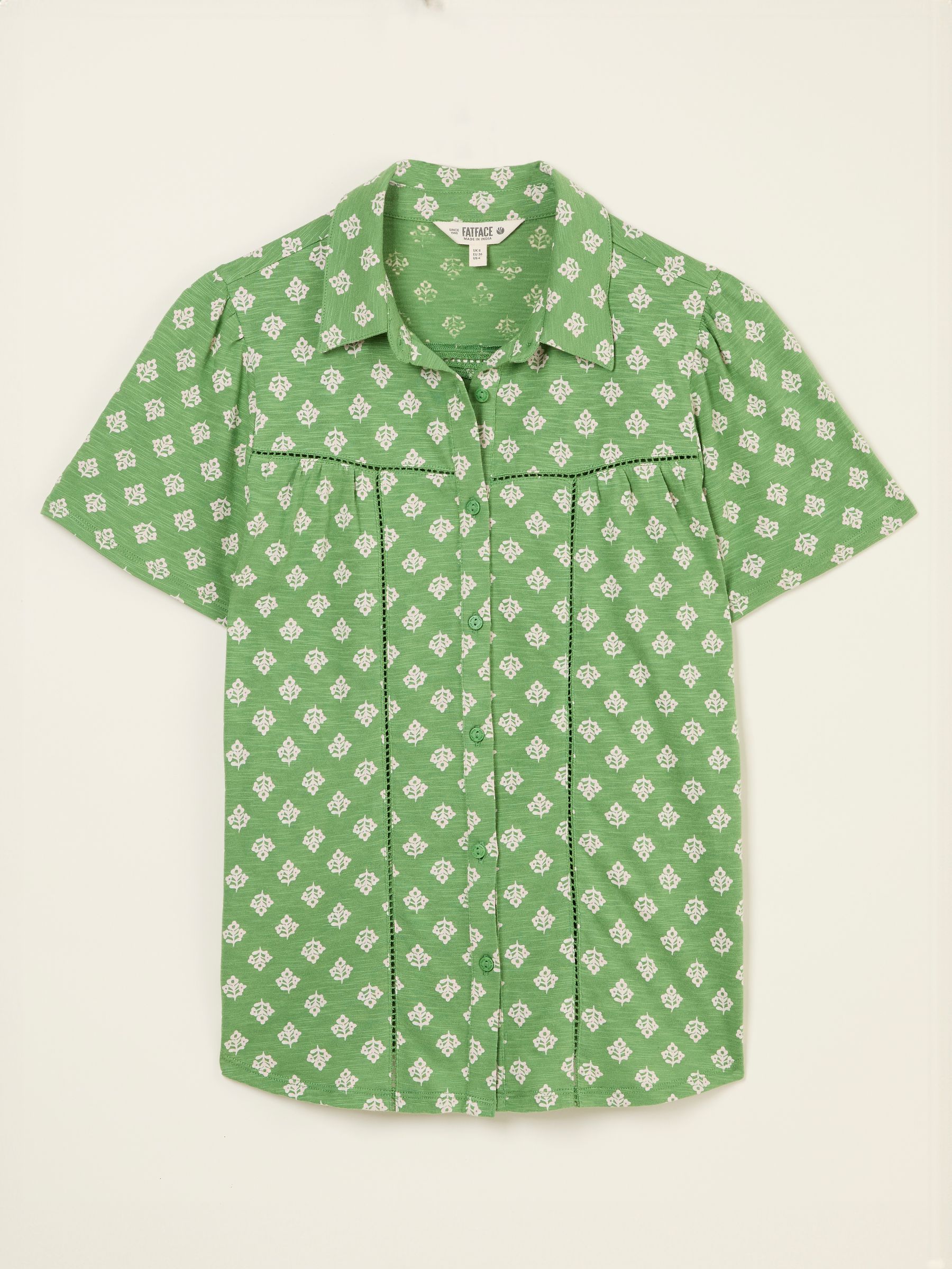Kit Mid Green Woodblock Woodblock Short Sleeve Jersey Shirt - Image 5 of 5