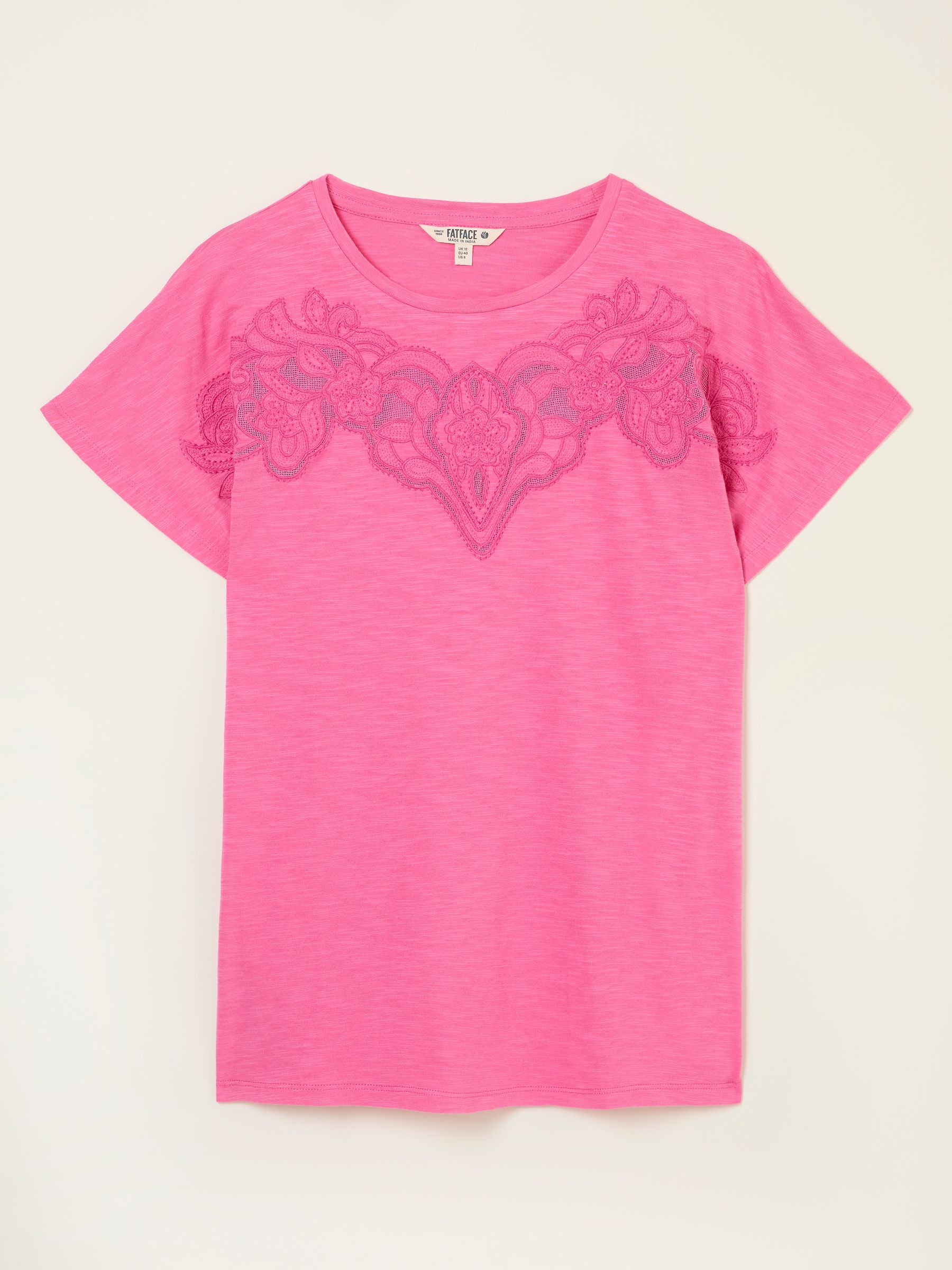 Chloe Mid Pink Lace Cutwork T-Shirt - Image 5 of 5