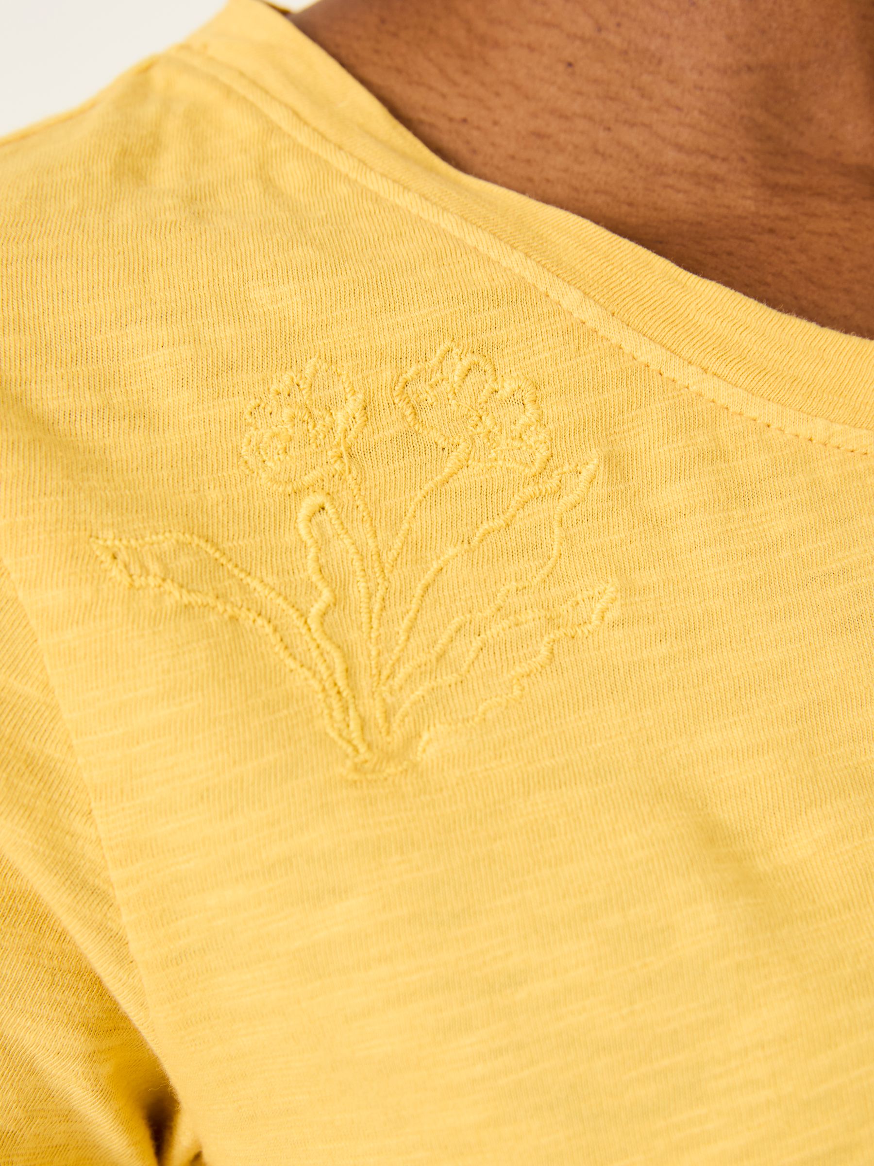 Natalie Light Yellow Beeble Embroidered T Shirt - Image 5 of 7