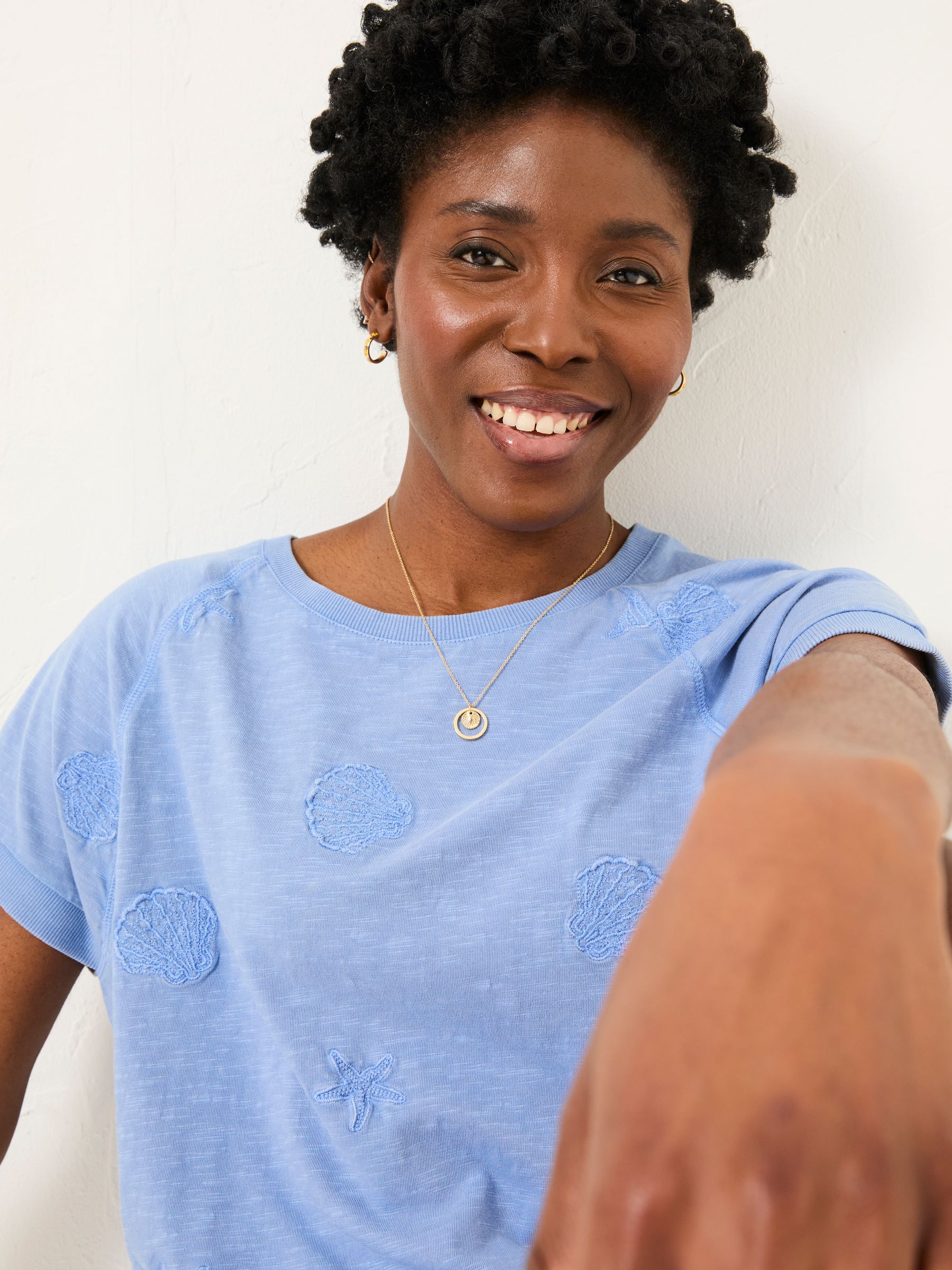 Blue Embroidered MCS TShirt - Image 3 of 5