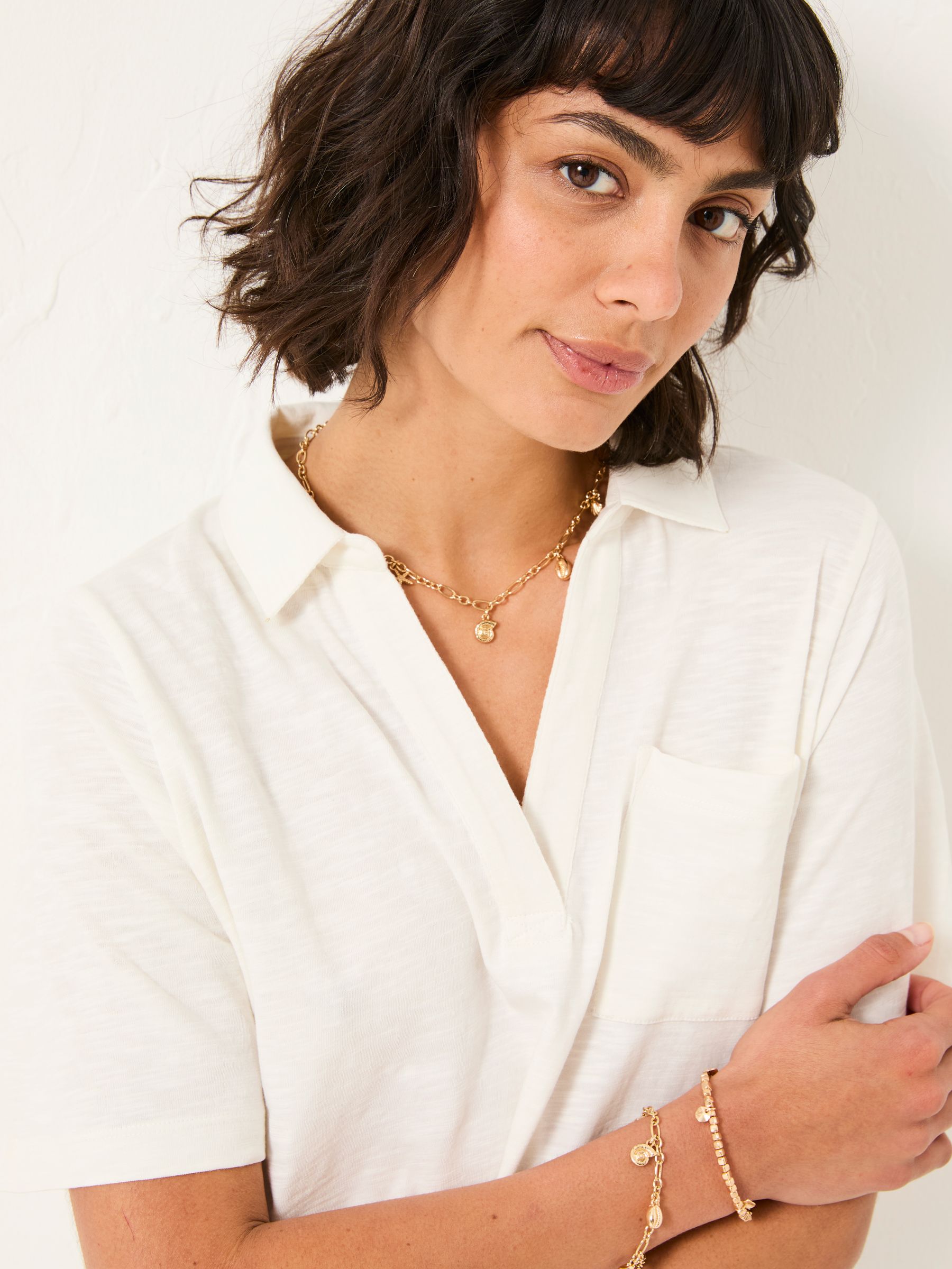 Paige White Short Sleeve Jersey Shirt - Image 3 of 6