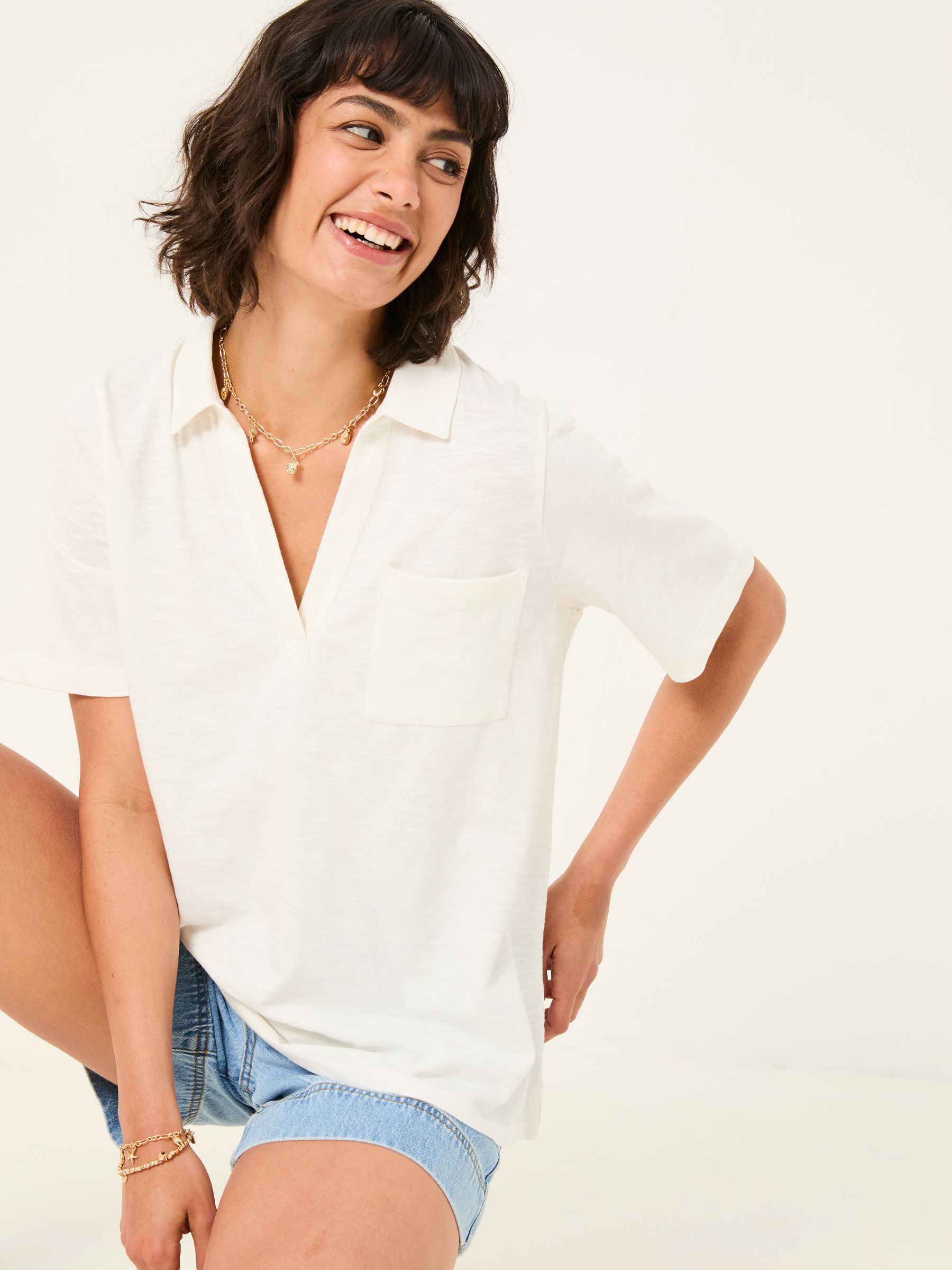 Paige White Short Sleeve Jersey Shirt - Image 4 of 6