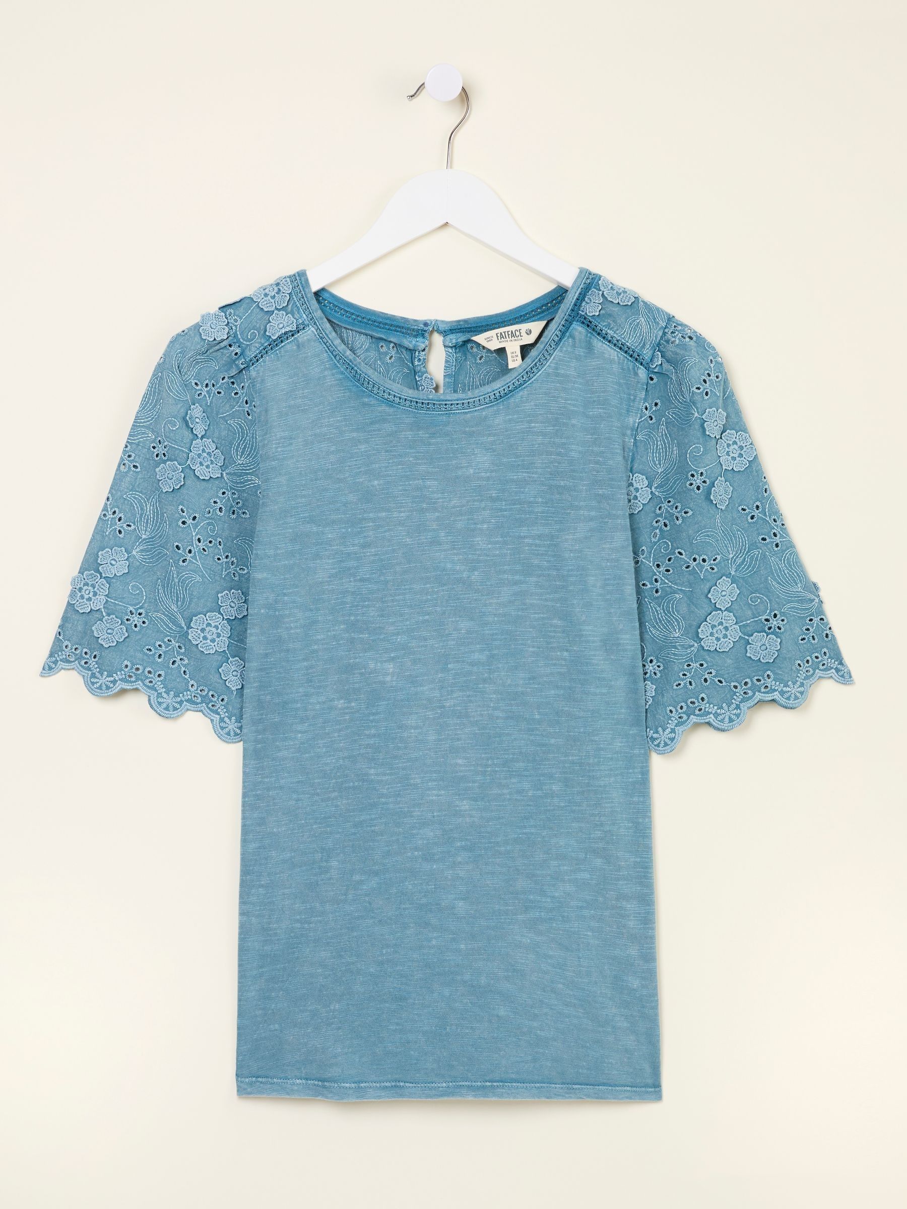 Denim Blue Pretty Broderie Top - Image 6 of 6