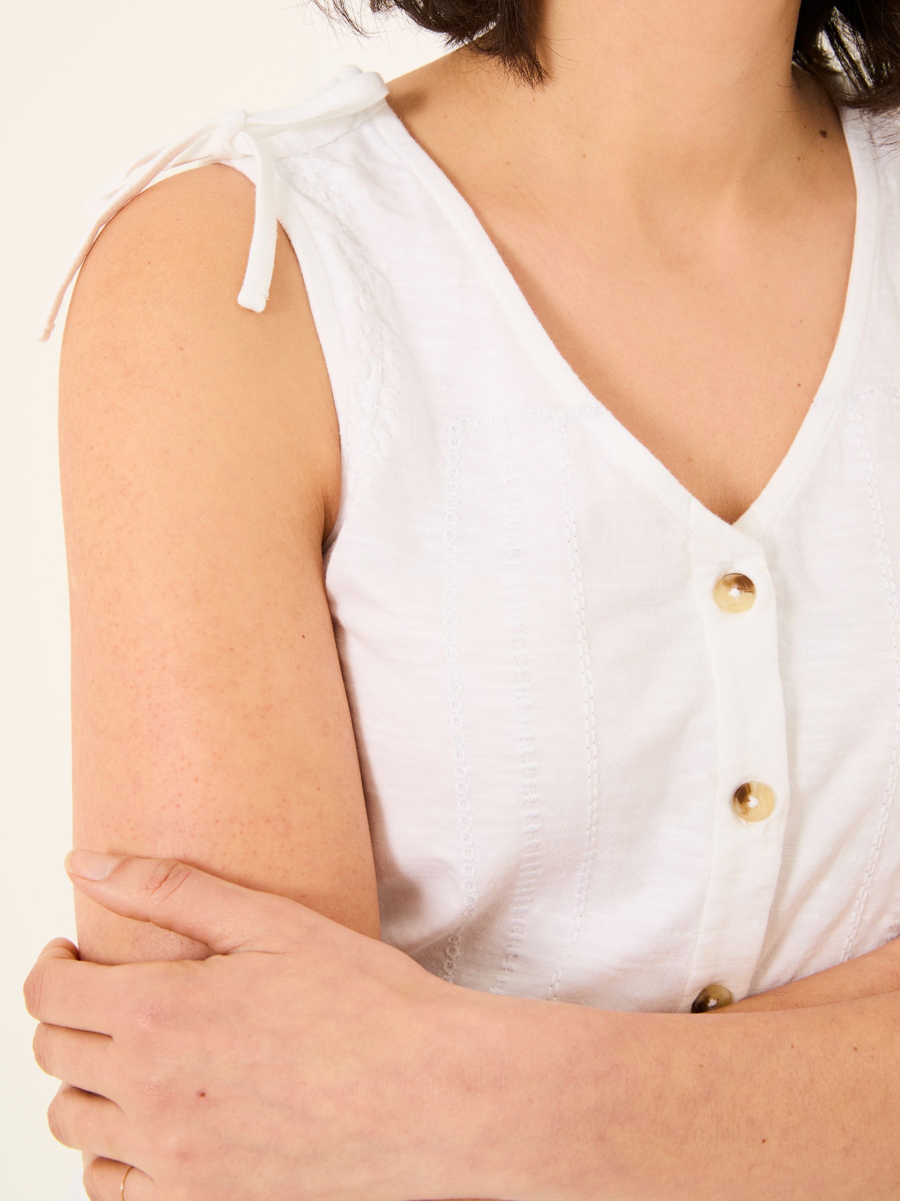 Claudia White Embroidered Jersey Tank - Image 4 of 5