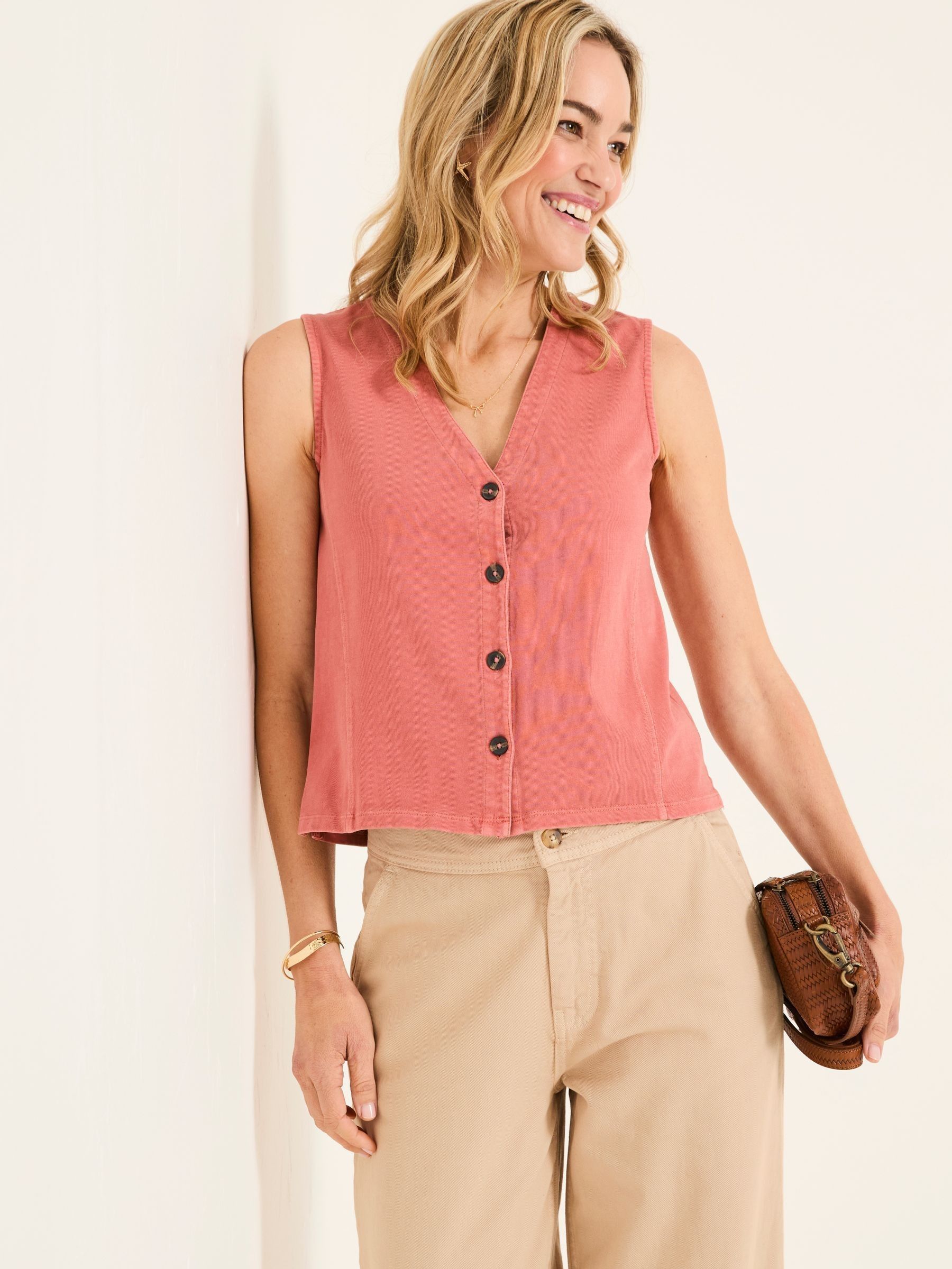 Joni Rose Pink Jersey Waistcoat - Image 5 of 6
