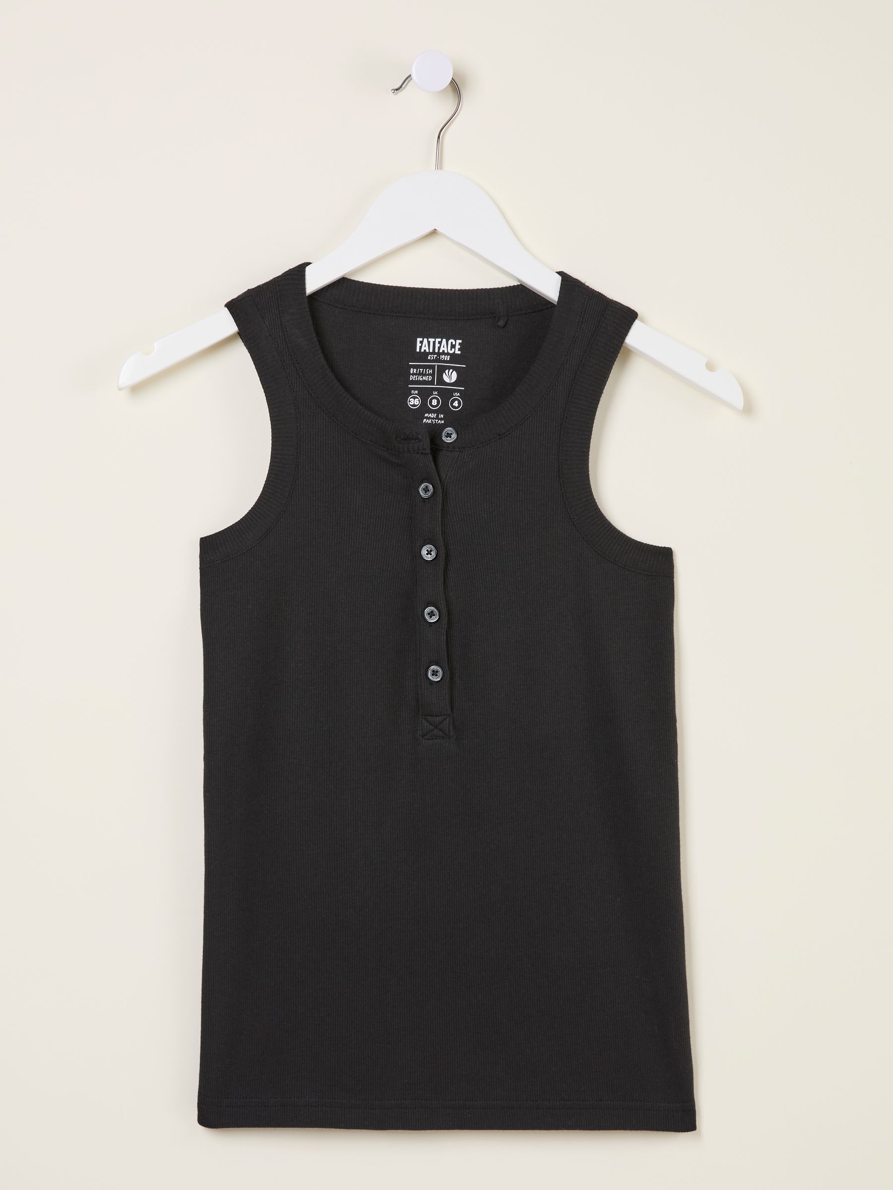 Rachel Black Rib Vest - Image 5 of 5