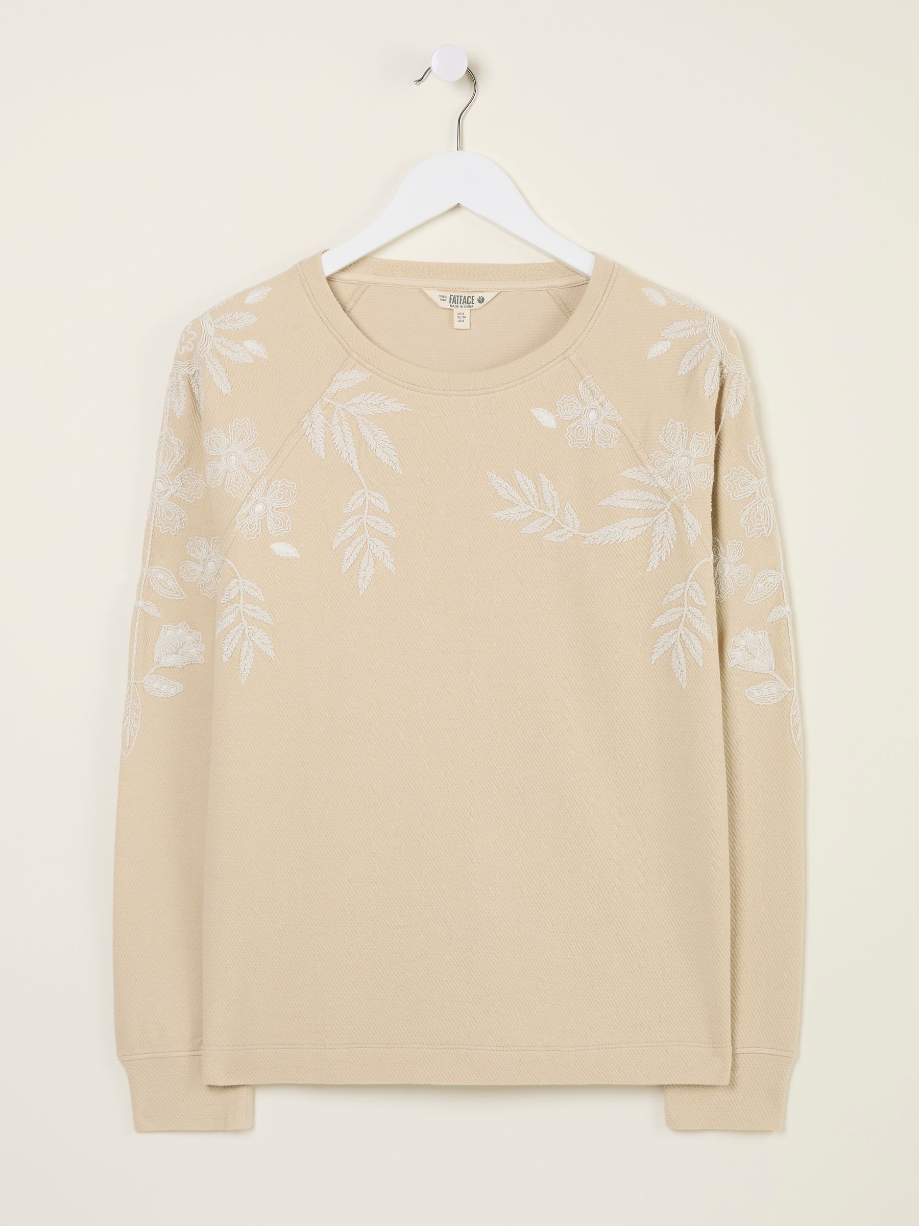 Ellie Natural Embroidered Crew Sweatshirt - Image 5 of 6