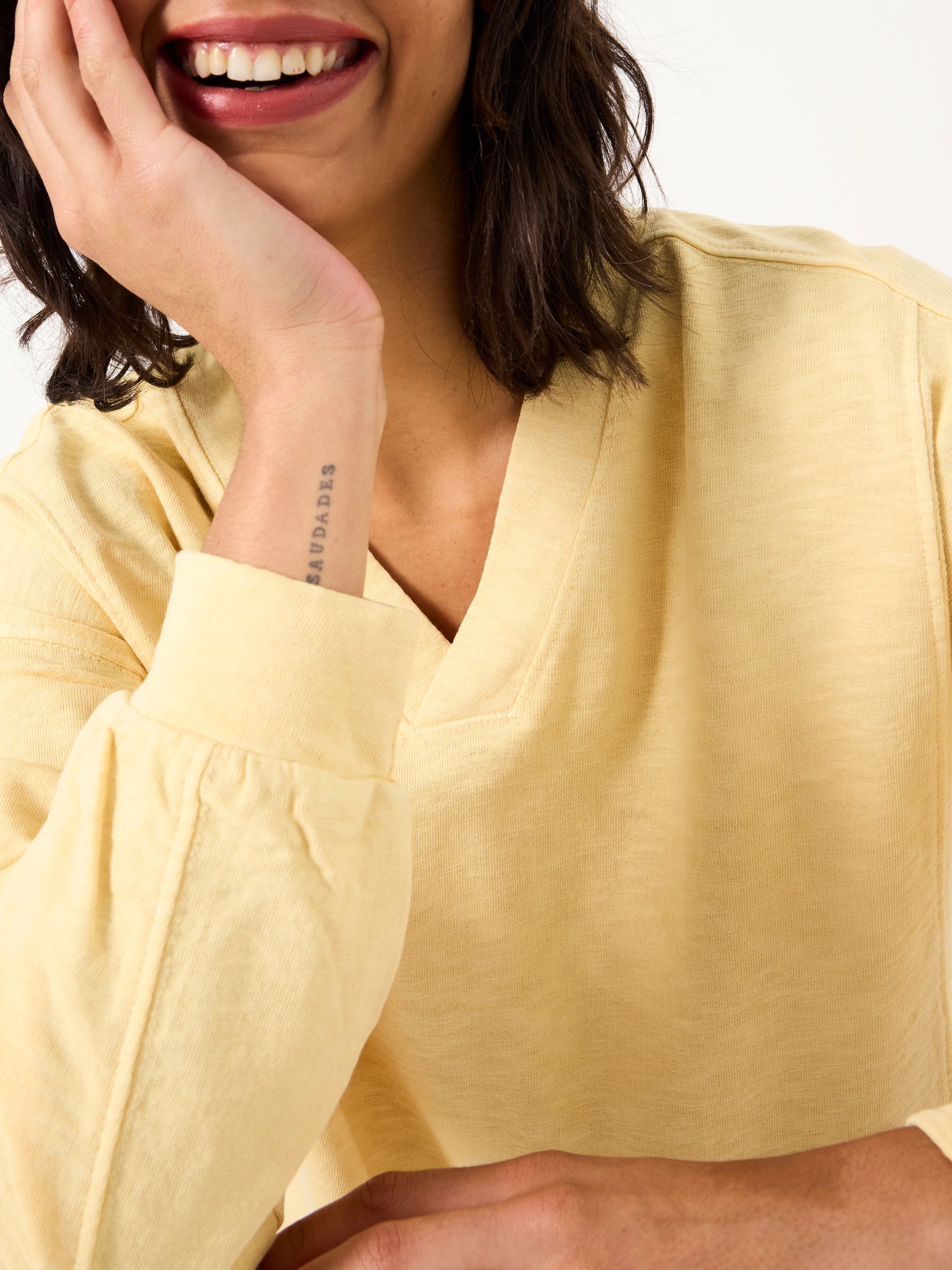 Gigi Light Yellow V Neck Sweatshirt - Image 5 of 6