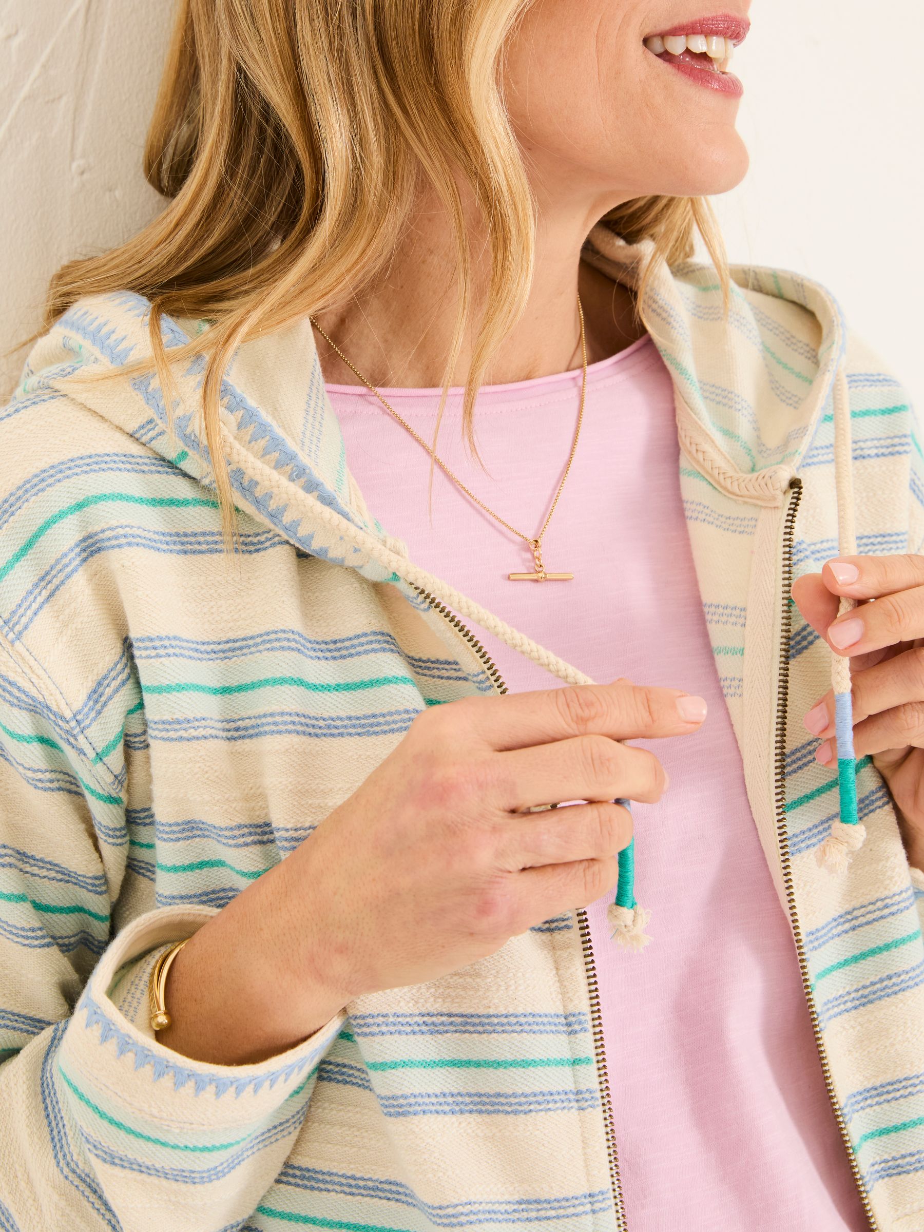 Ally Natural Homespun Zip Through Hoodie - Image 4 of 7