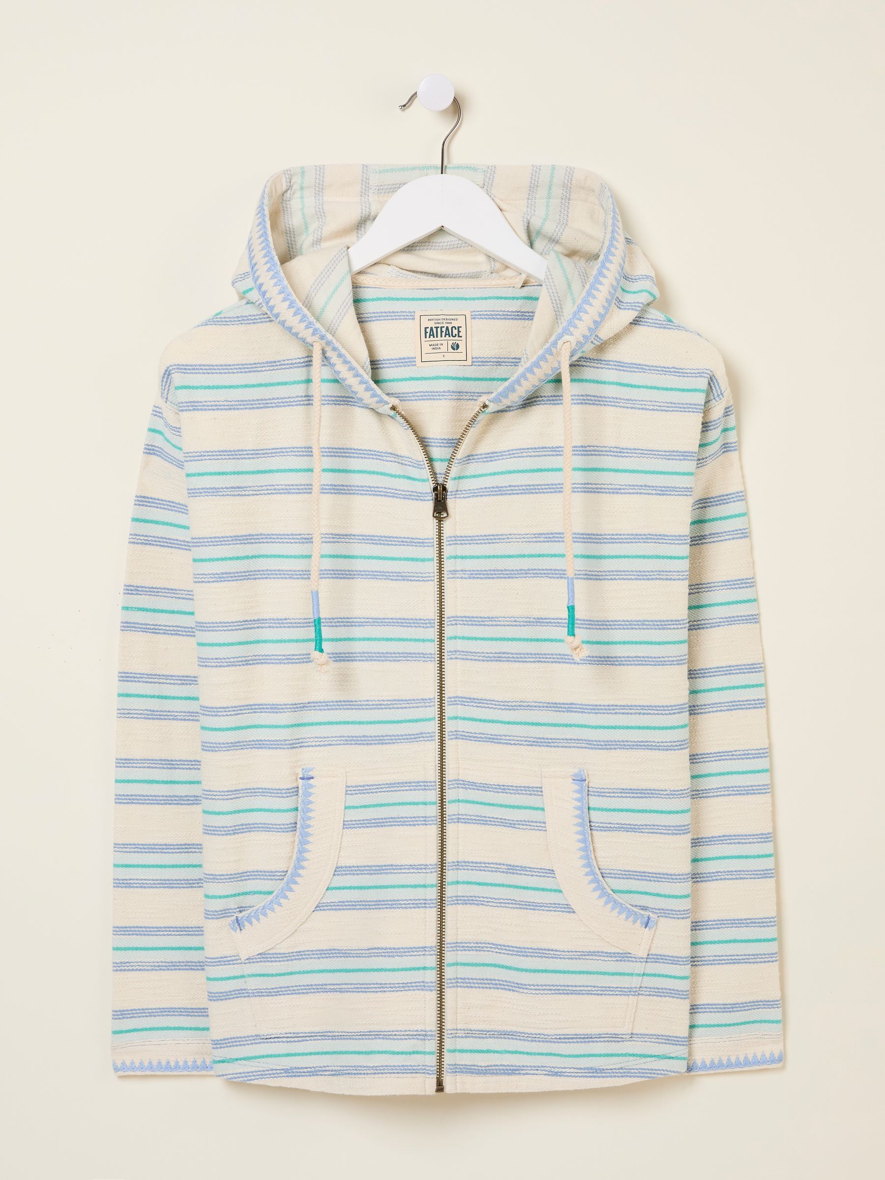 Ally Natural Homespun Zip Through Hoodie - Image 6 of 7
