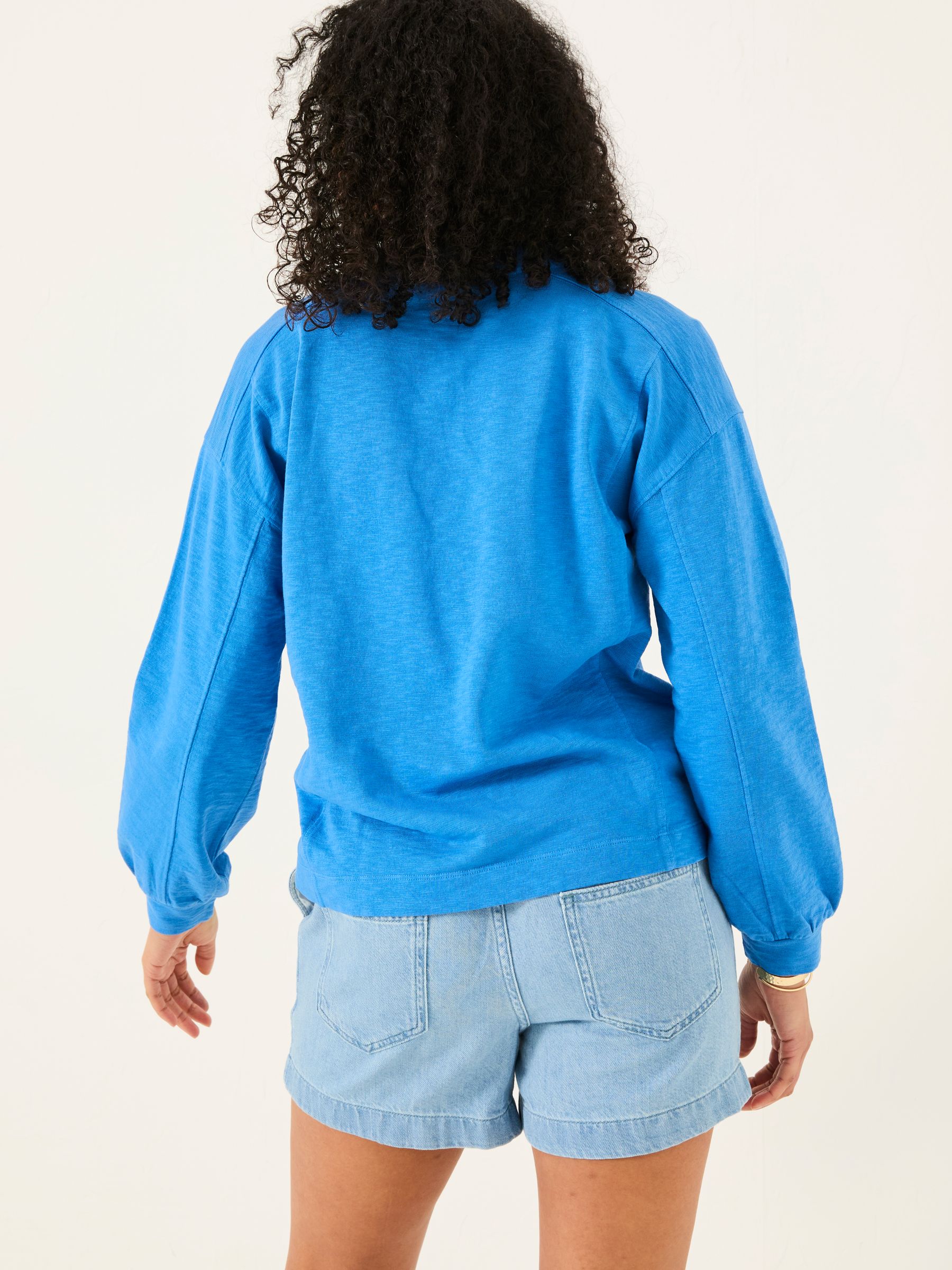 Gigi Mid Blue V Neck Sweatshirt - Image 2 of 5