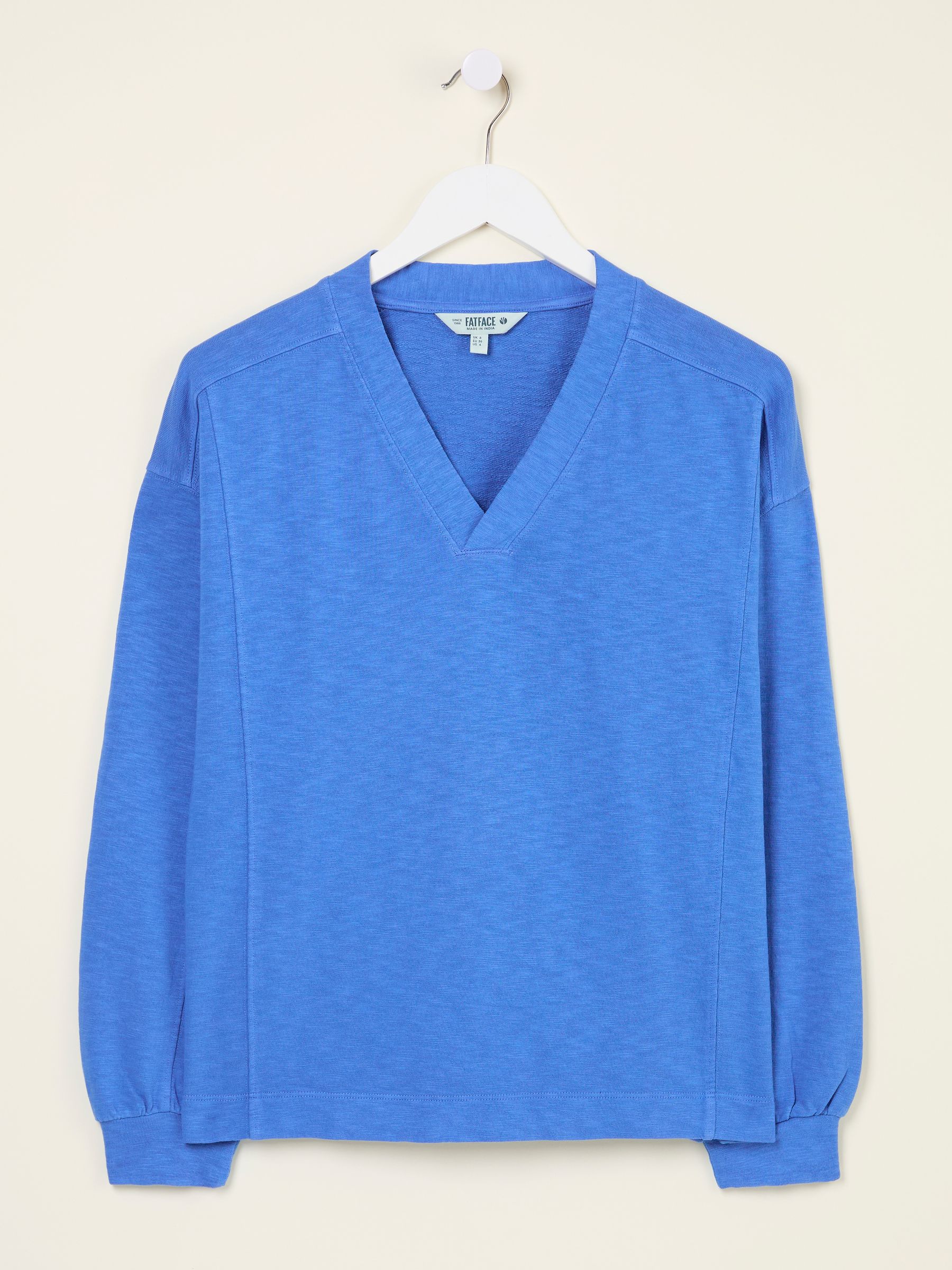 Gigi Mid Blue V Neck Sweatshirt - Image 5 of 5