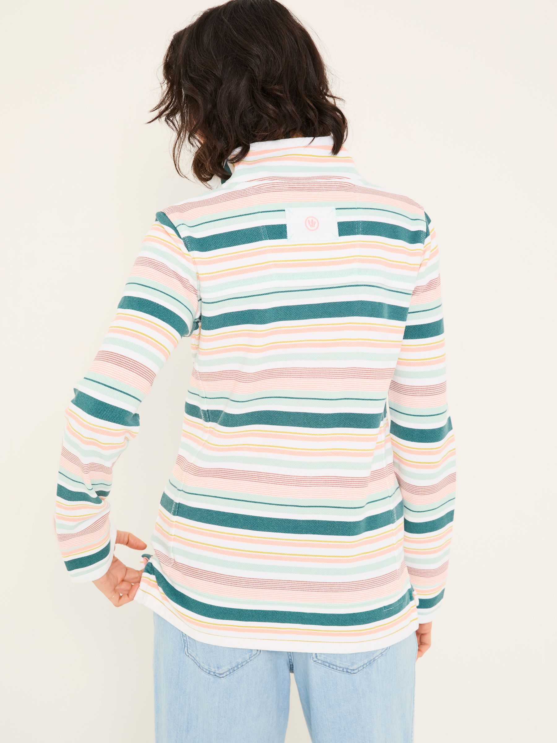 Airlie Natural Multi Stripe Sweat Top - Image 2 of 5