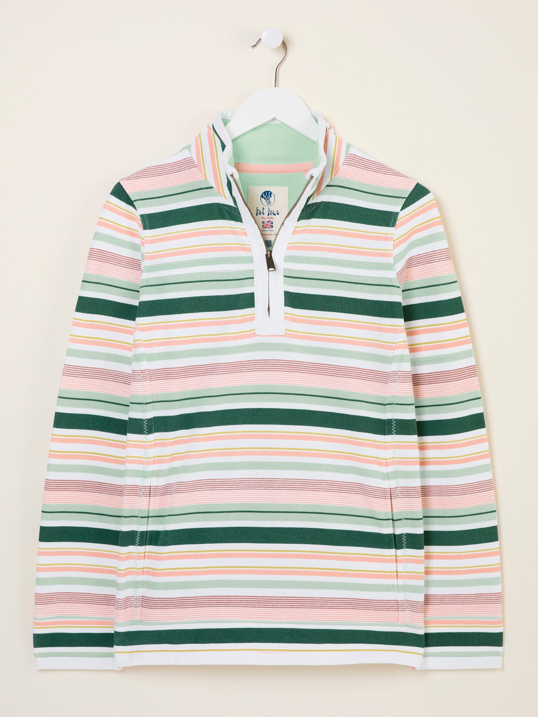 Airlie Natural Multi Stripe Sweat Top - Image 5 of 5