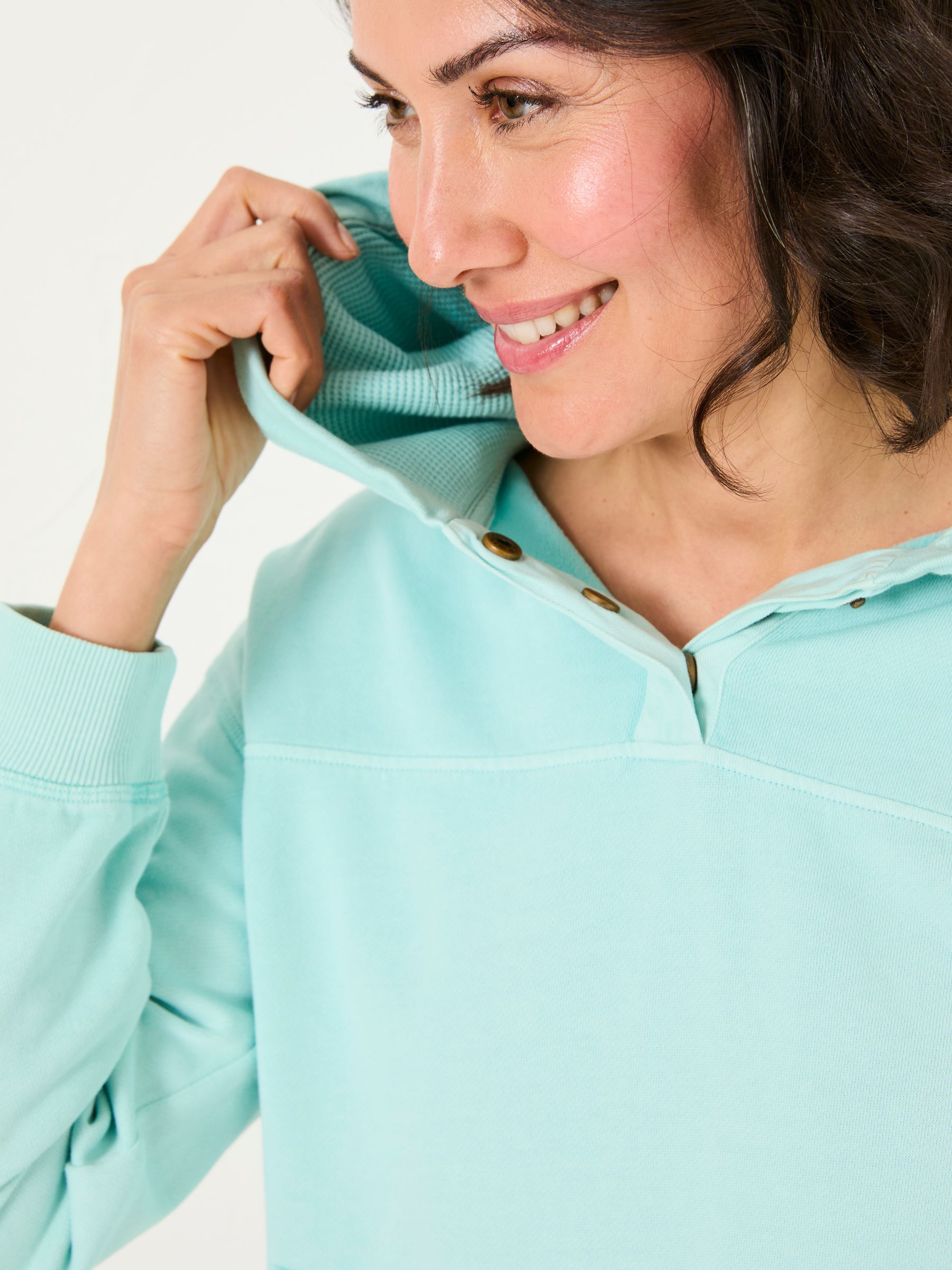 Bex Turquoise Blue Bex Overhead 100% Cotton Hoodie - Image 3 of 5