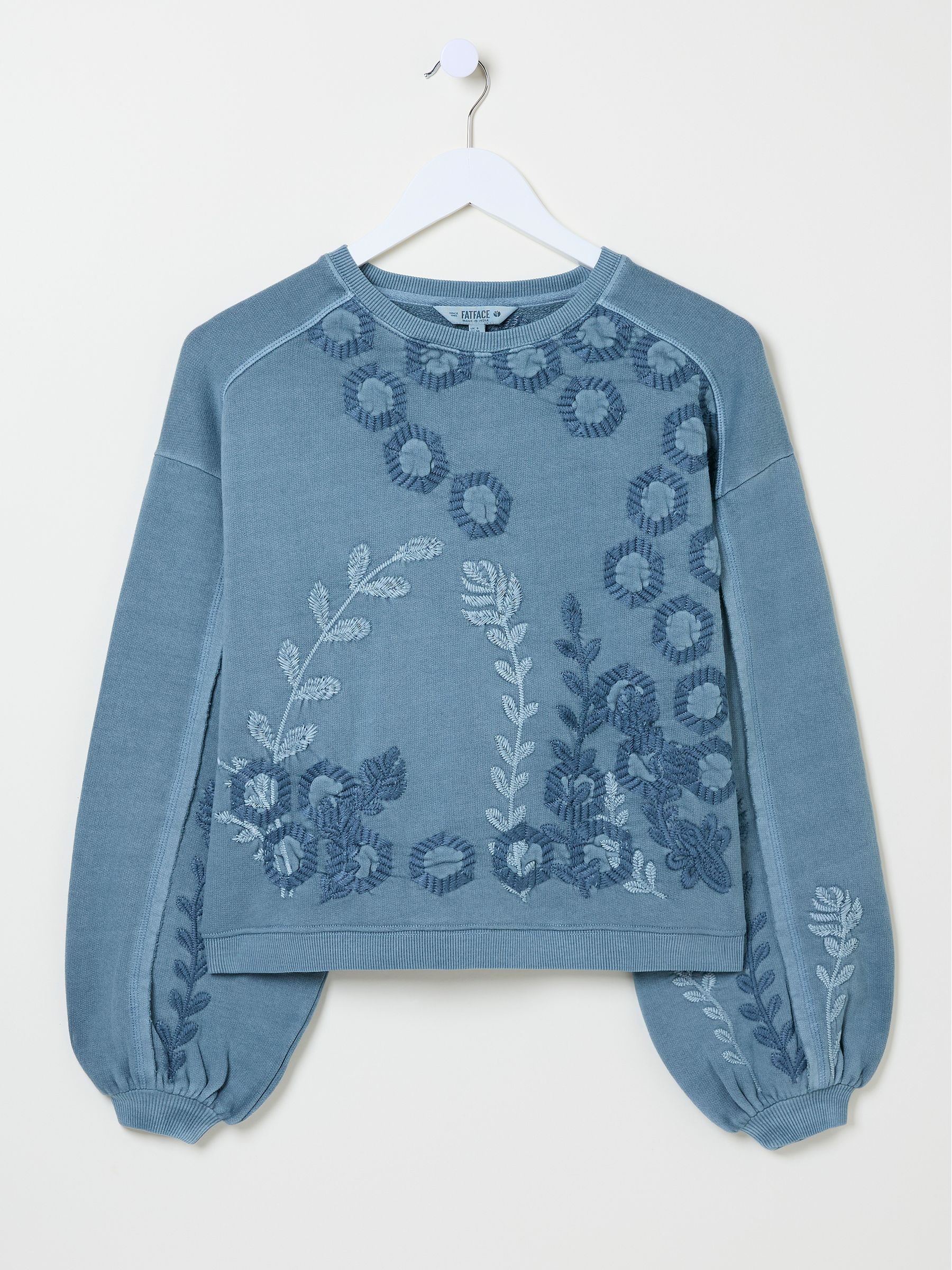 Indigo Blue Beeble Embroidered Crew Sweatshirt - Image 7 of 8