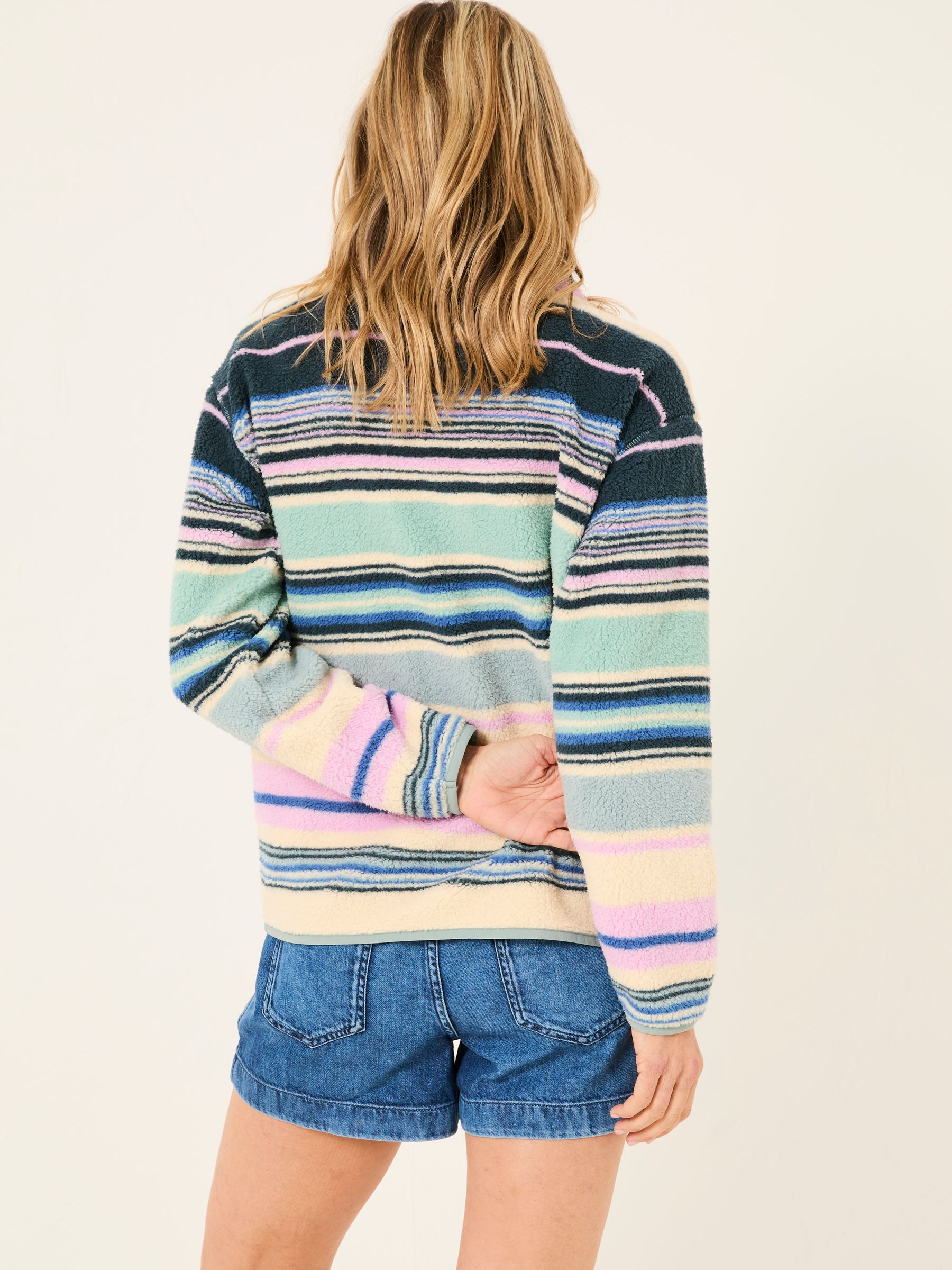 Multi Stripe Zip Through Fleece - Image 2 of 6