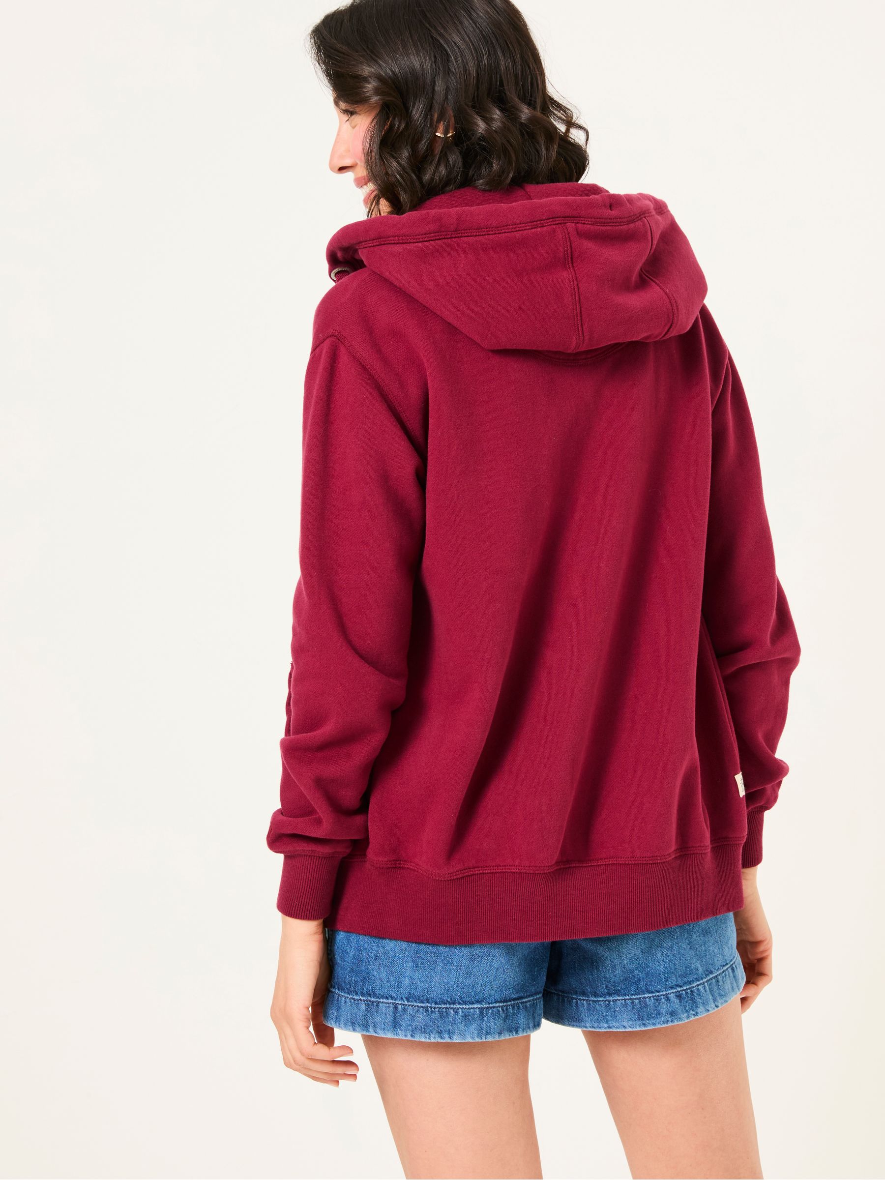 Amy Burgundy Red Zip Through Hoodie - Image 2 of 5