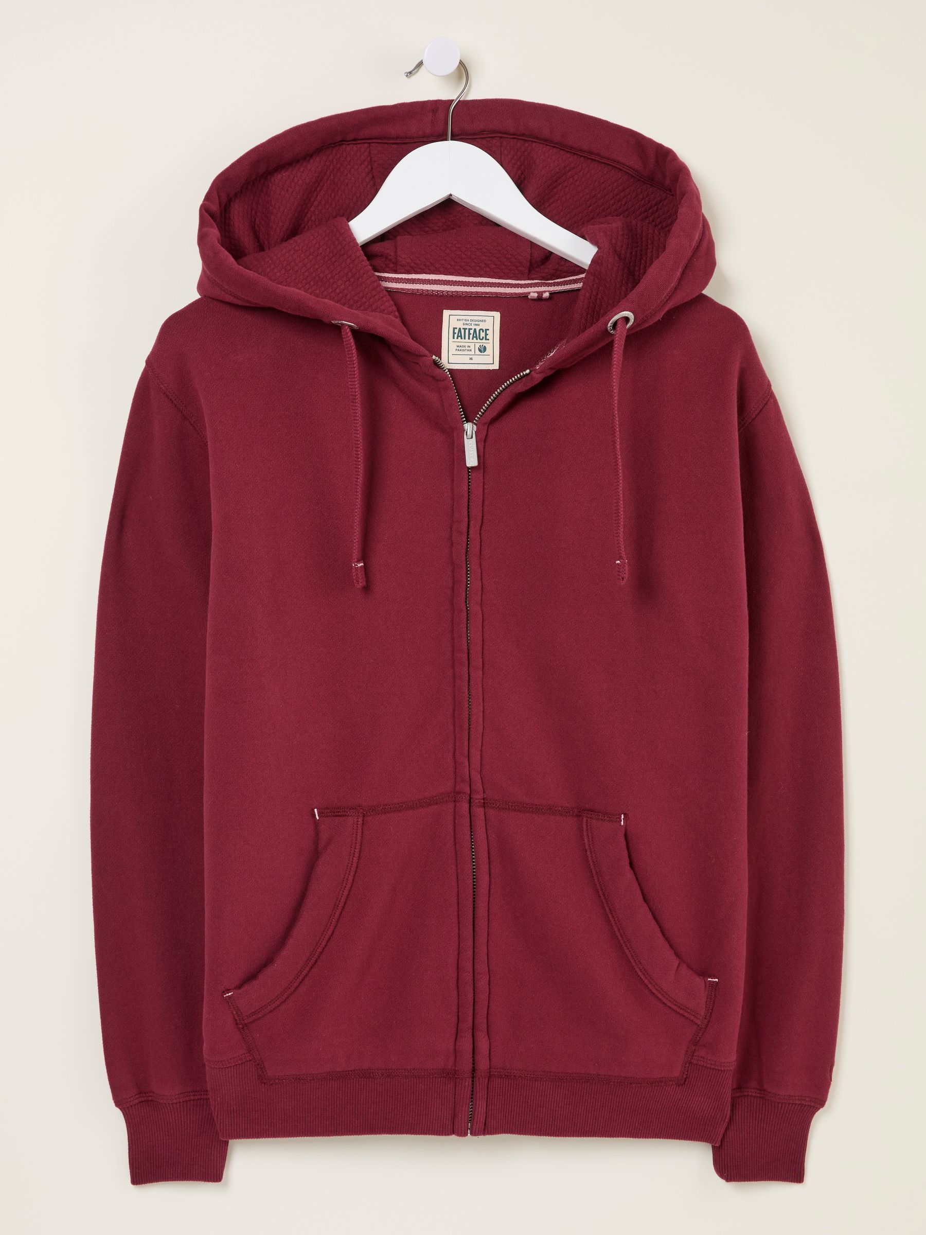 Amy Burgundy Red Zip Through Hoodie - Image 5 of 5