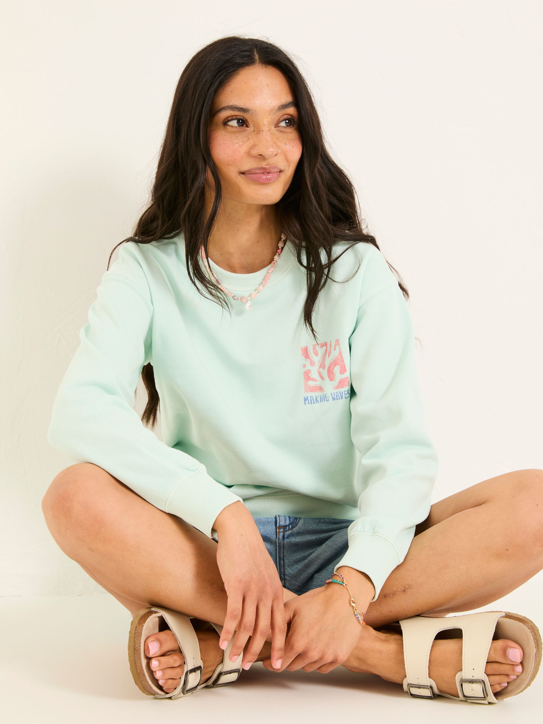 Georgia Mint Green MCS Graphic Crew Sweatshirt - Image 3 of 6