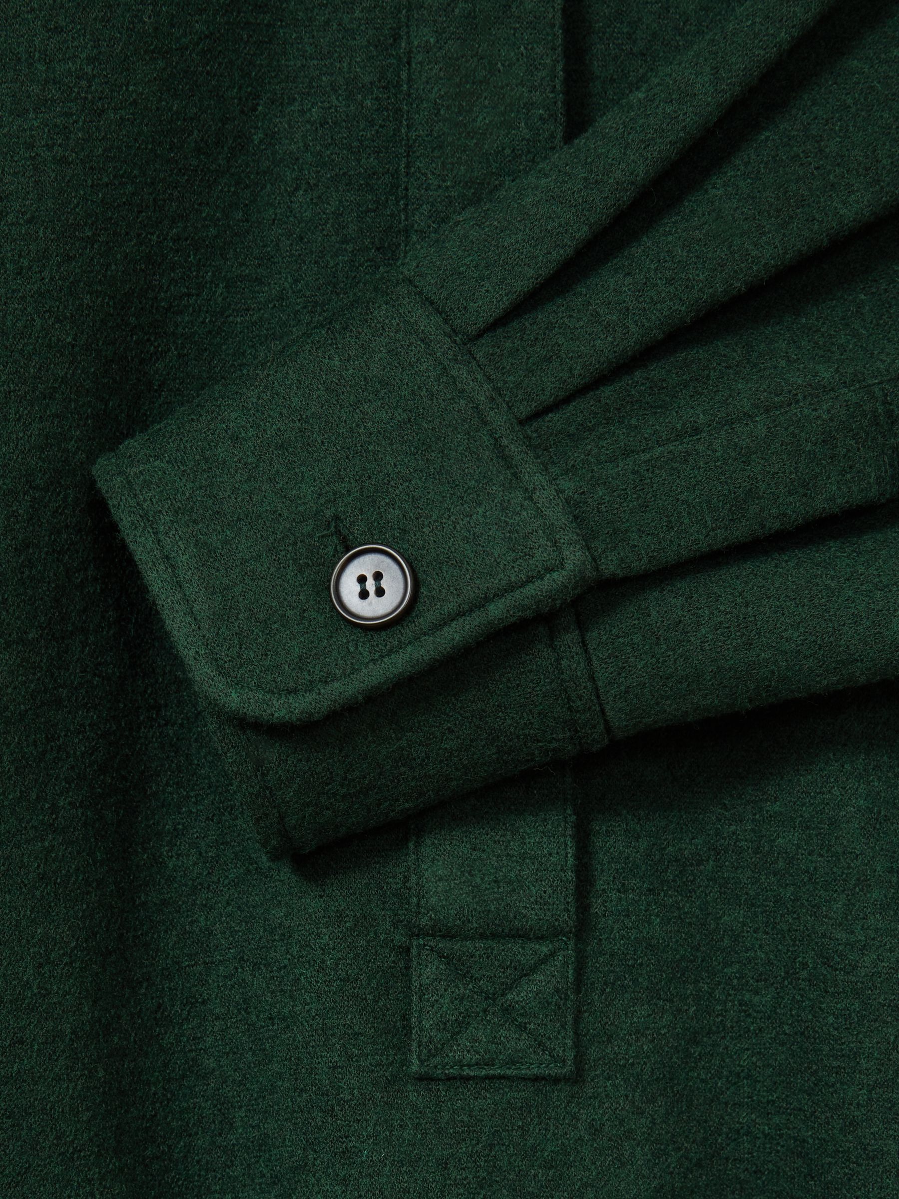 Shirt-Style Shift Dress With Wool in Green - Image 6 of 6