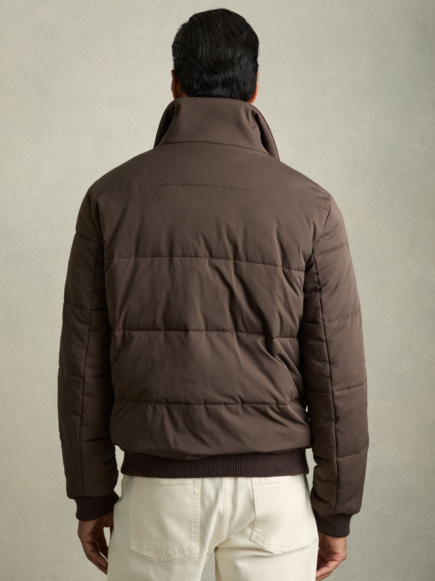 Faux-Fur Collar Puffer Jacket in Brown - Image 6 of 7