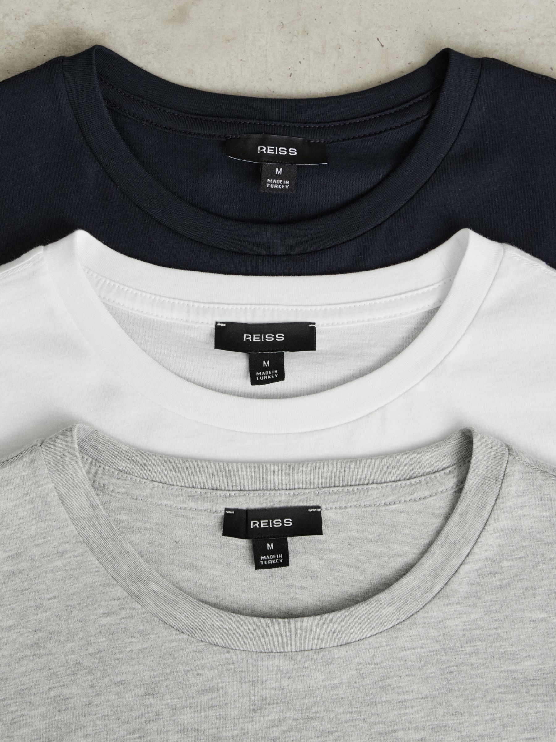 Cotton Crew-Neck Tailored-Fit T-Shirts 3-Pack in Multi - image 5
