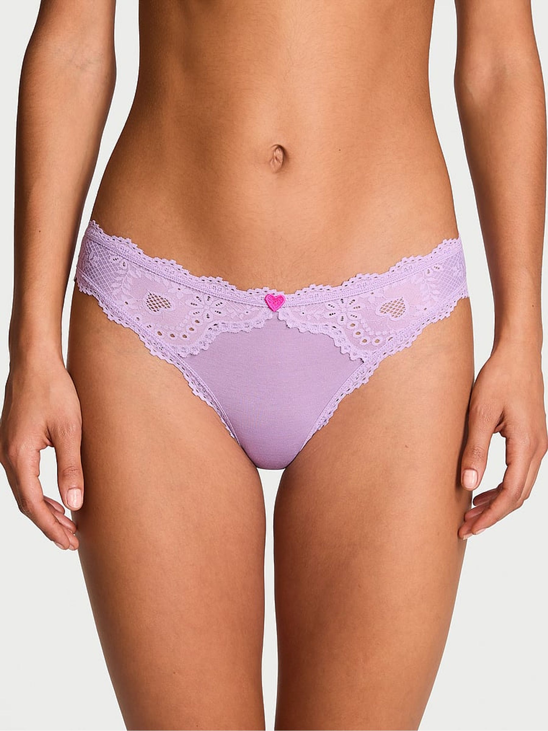 Charmed Violet Purple Bikini Heart Knickers - Image 1 of 3