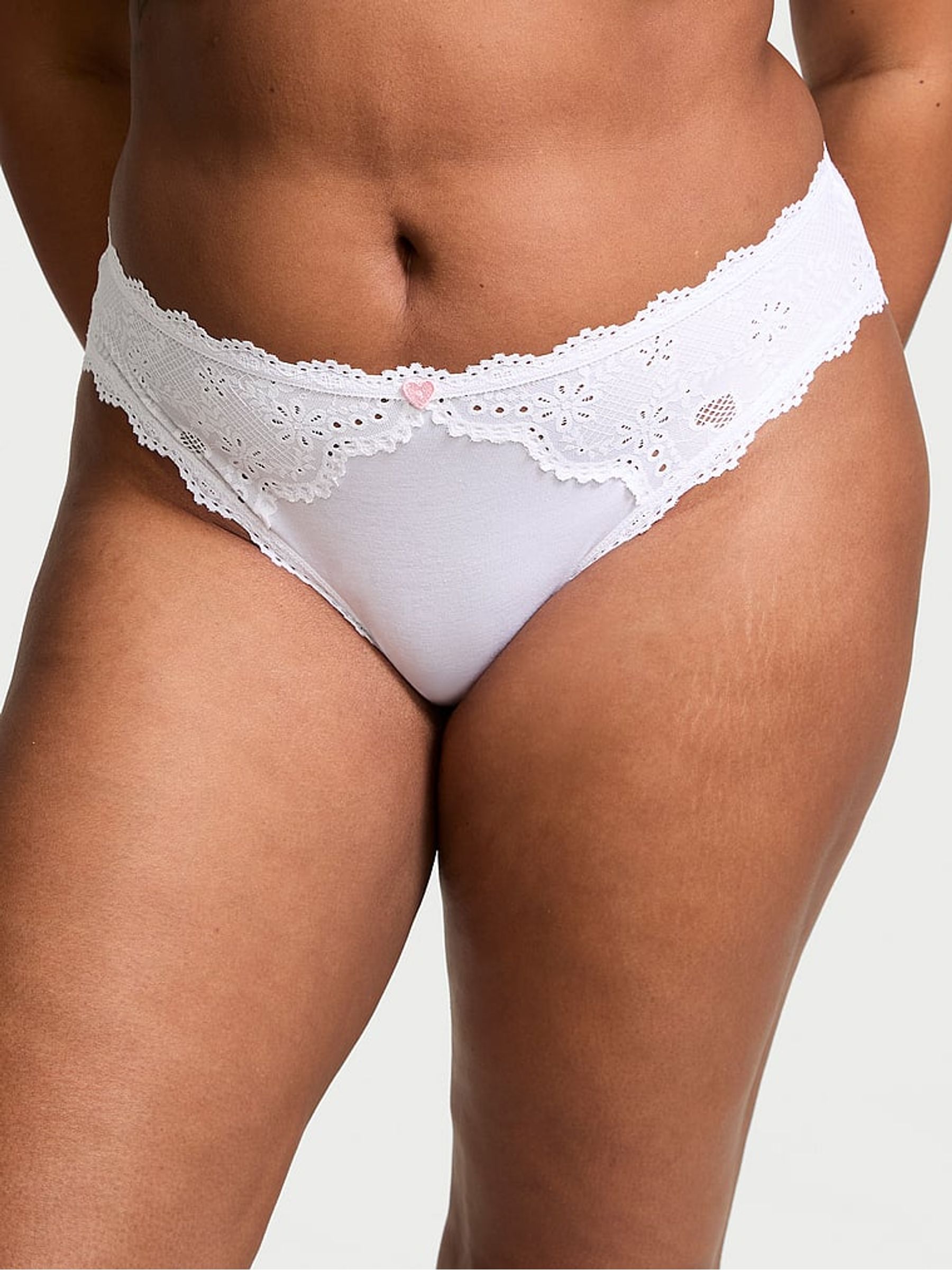White Bikini Heart Knickers - Image 1 of 3