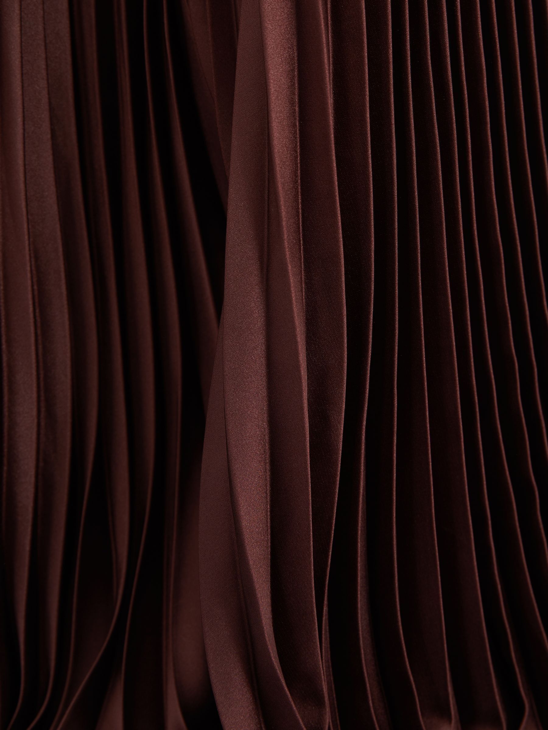 Amur Cut-Out Pleated Wide Leg Jumpsuit in Chocolate Brown - Image 5 of 5