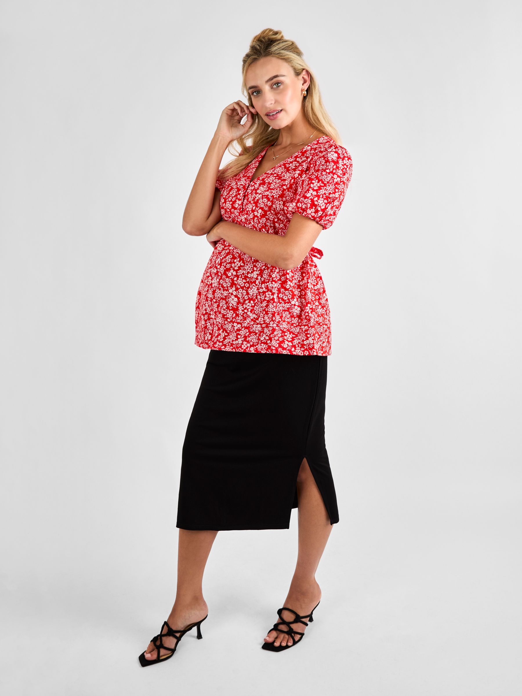 Black Maternity Jersey Midi Skirt - Image 3 of 4