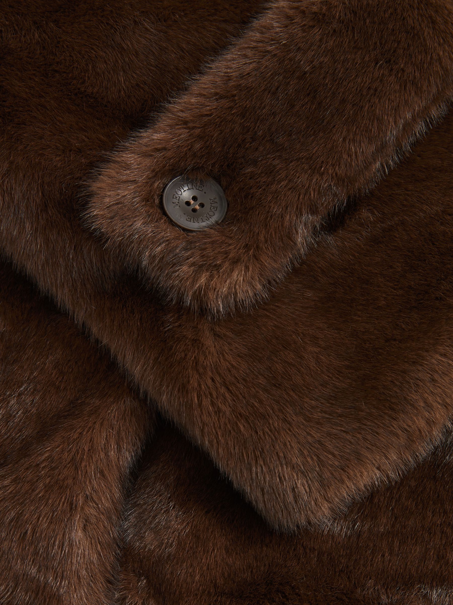Meotine Faux-Fur Button-Through Jacket in Brown - Image 7 of 7
