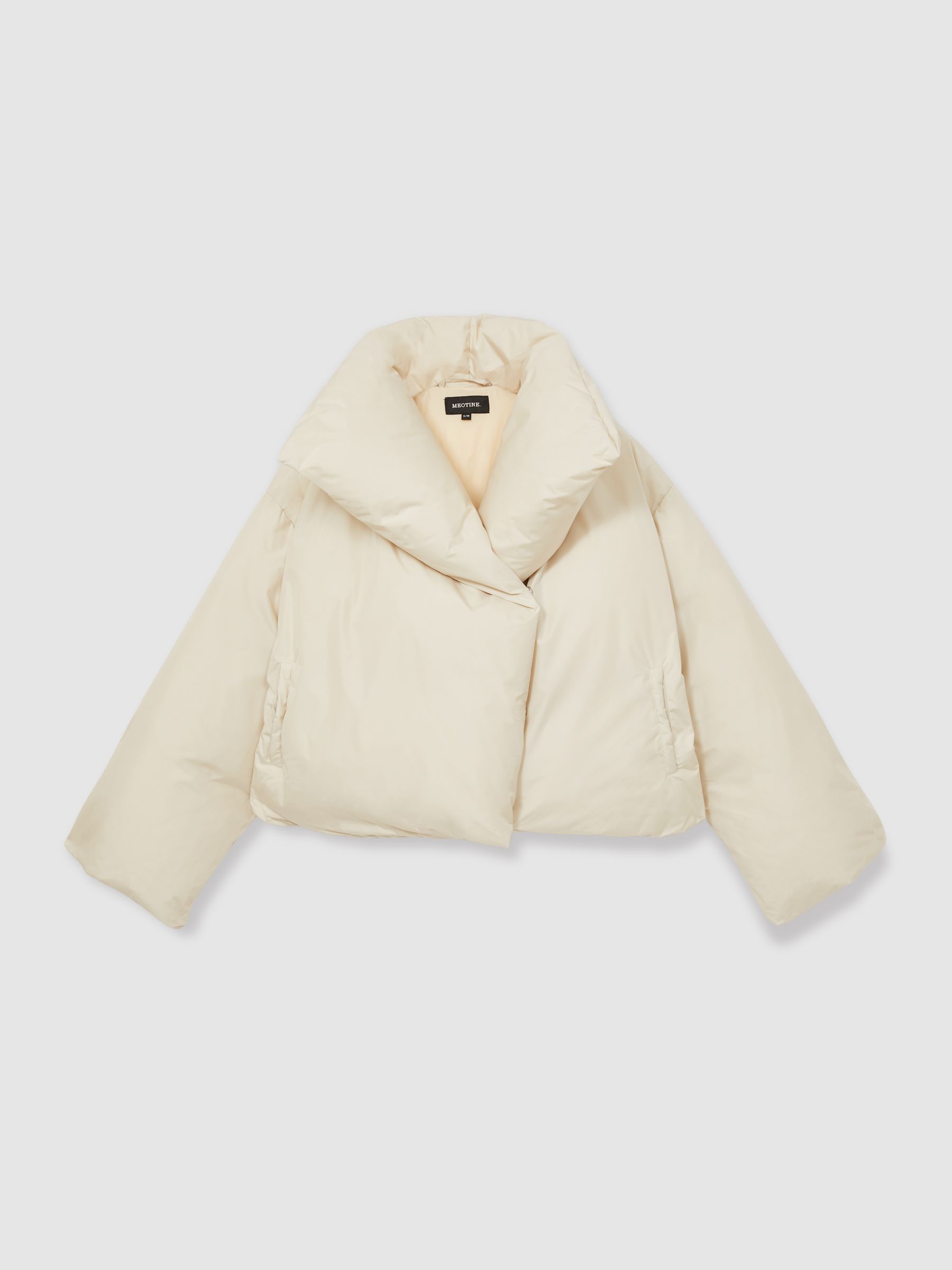 Meotine Oversized Puffer Jacket in Cream - Image 2 of 5